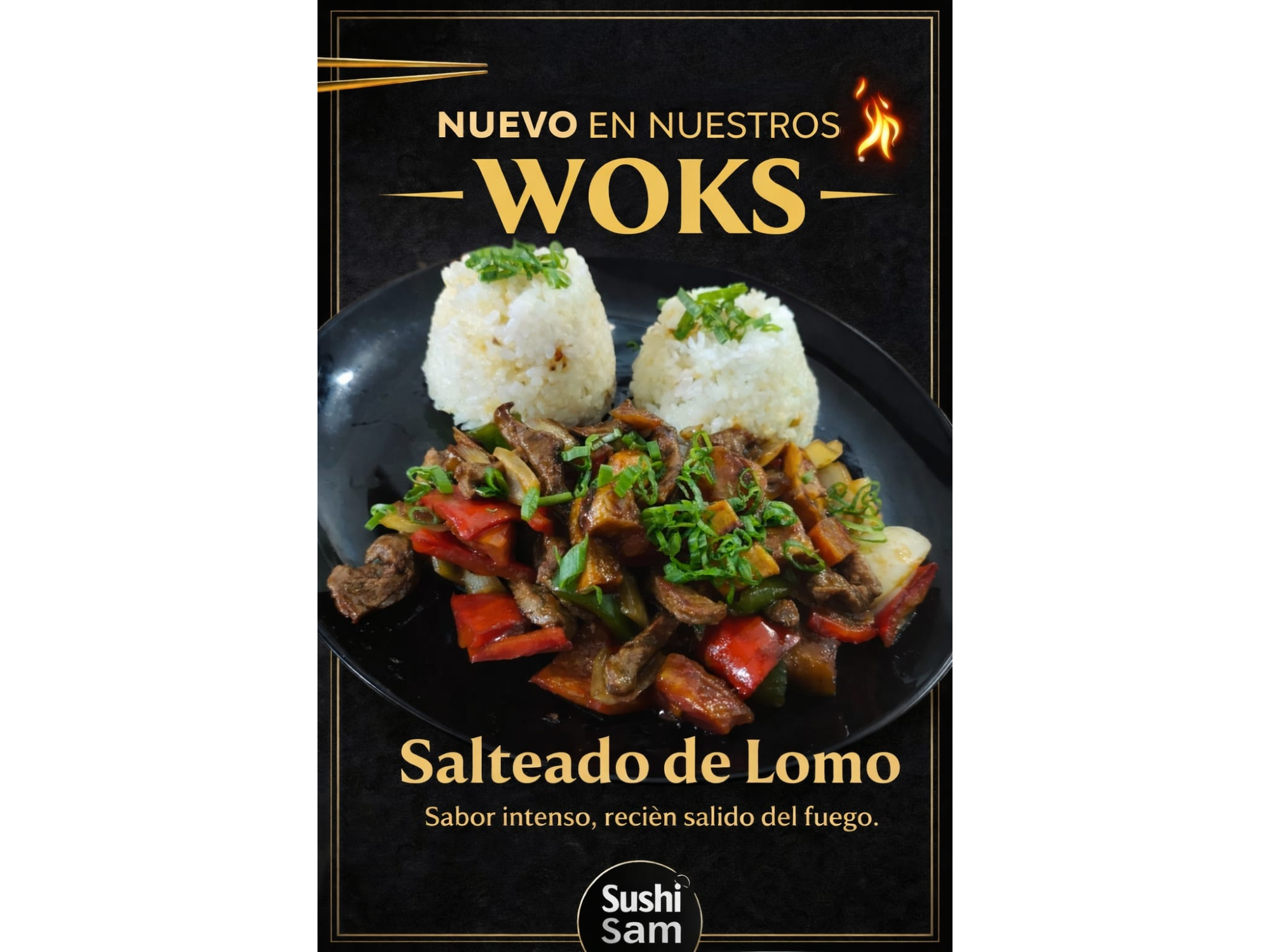 SALTEADO DE LOMO CON ARROZ SABORIZADO