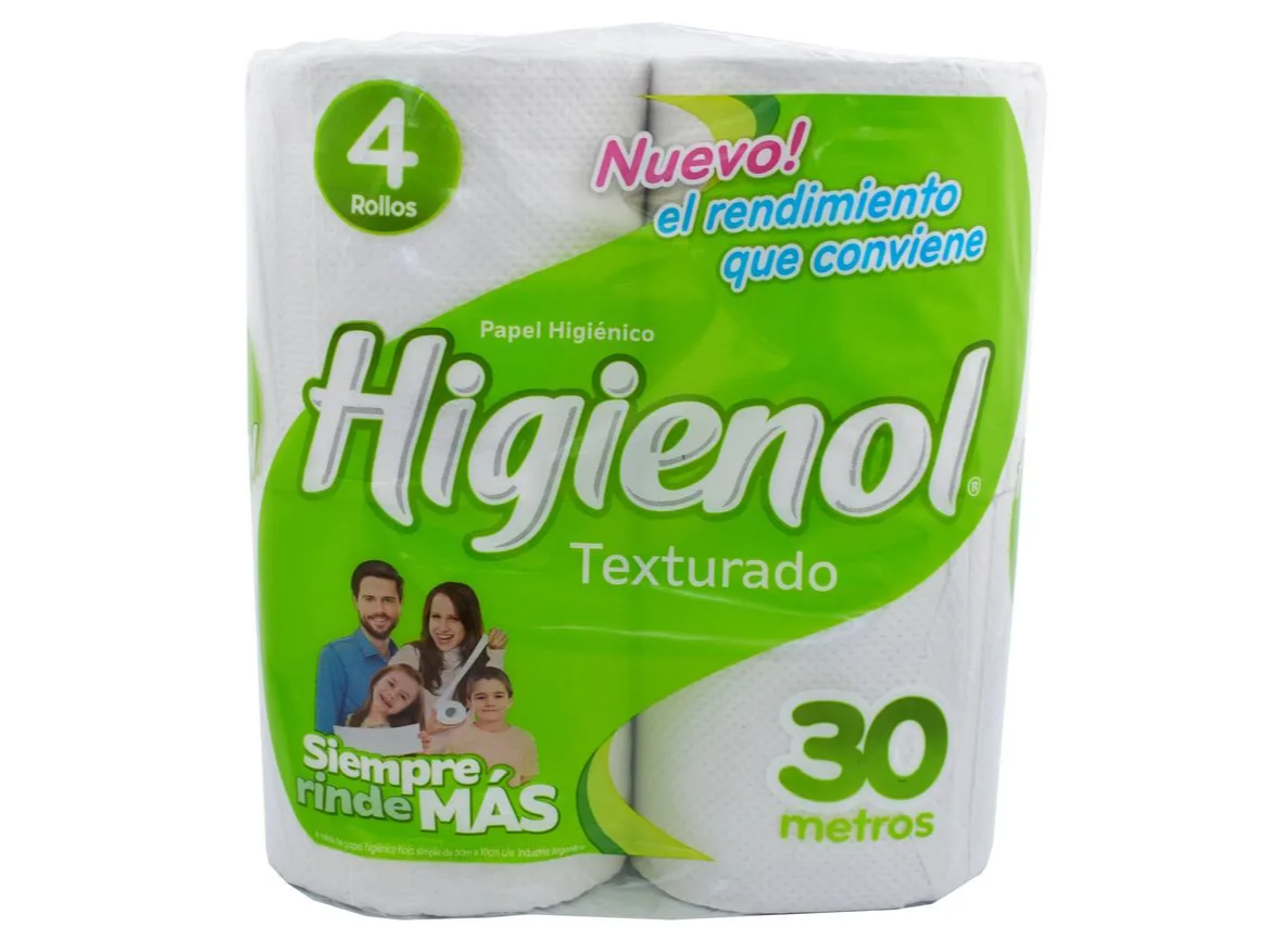 PAPEL HIGIENOL TEXTURADO PANAL 4 ROLLOS X 30M