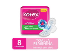 Toallas Extra Suaves con Alas Kotex 8 u