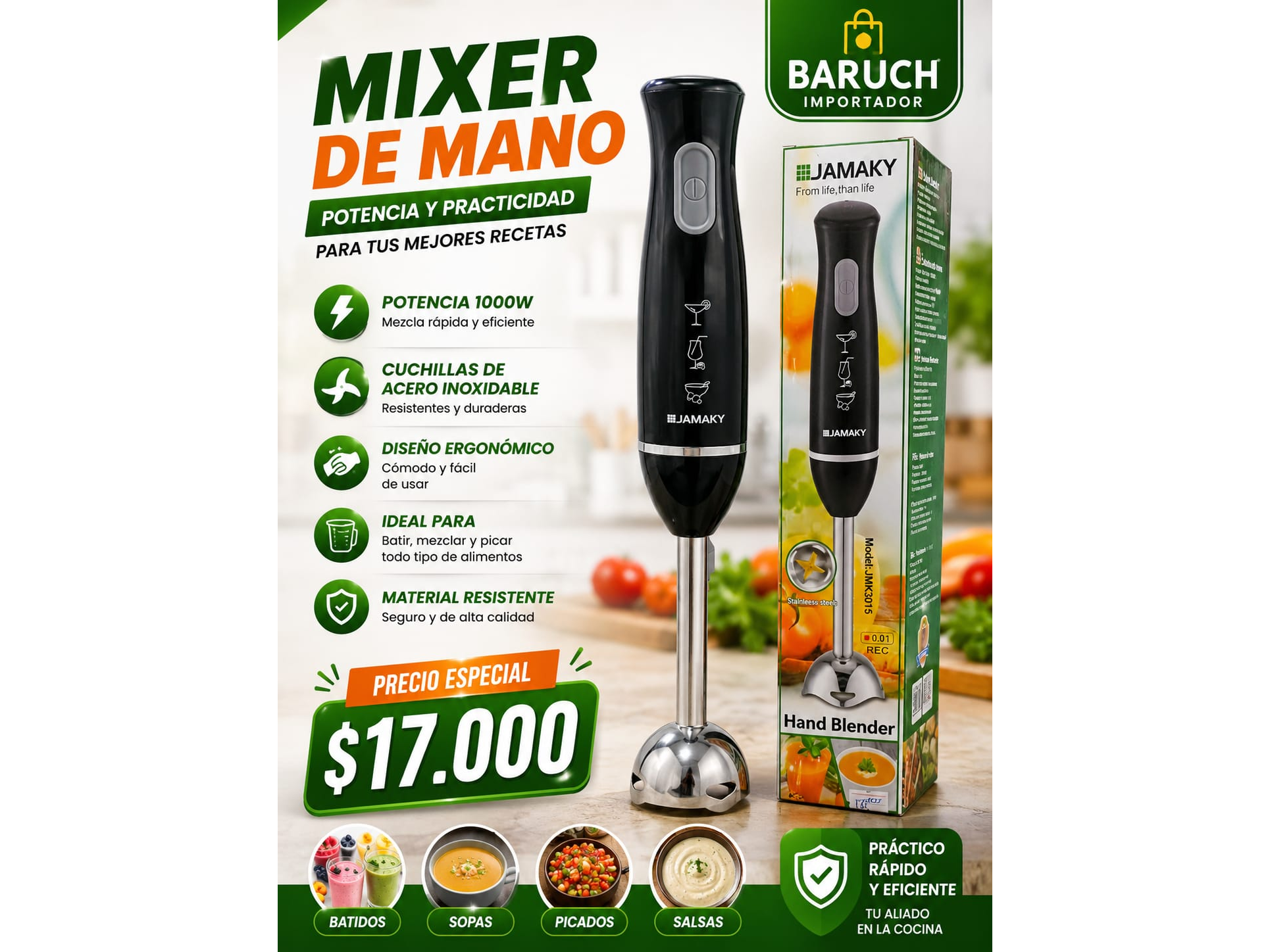 MIXER DE MANO JAMAKY 1000W