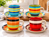 SET DE 6 TAZAS POCILLO PARA CAFÉ CON PLATITOS