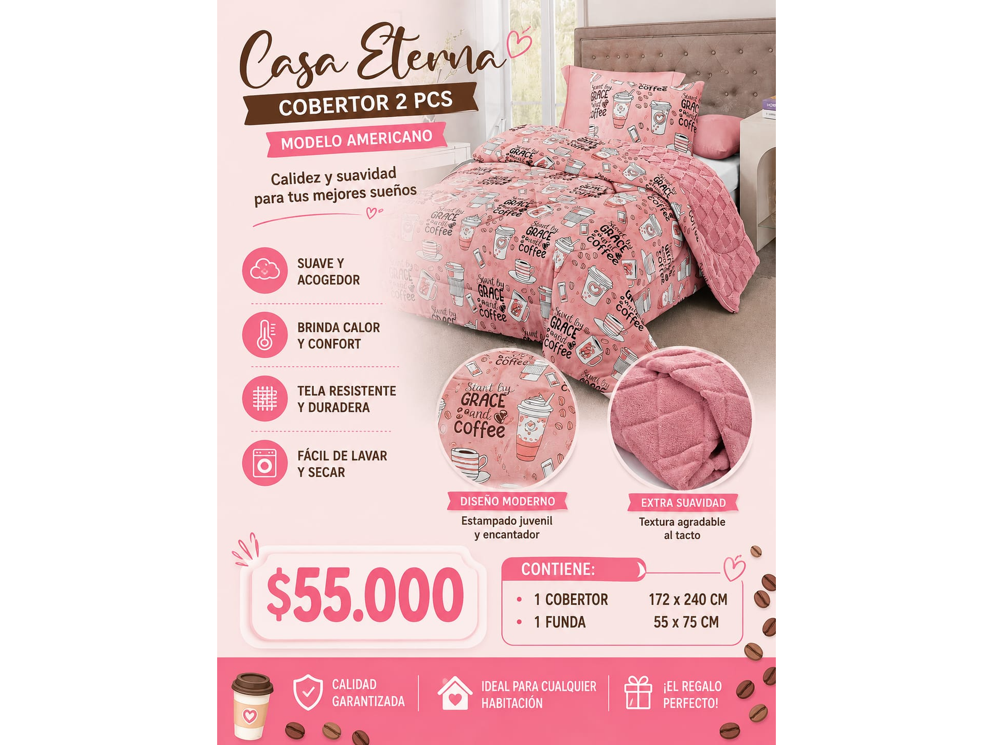 COBERTOR CASA ETERNA 2 pcs