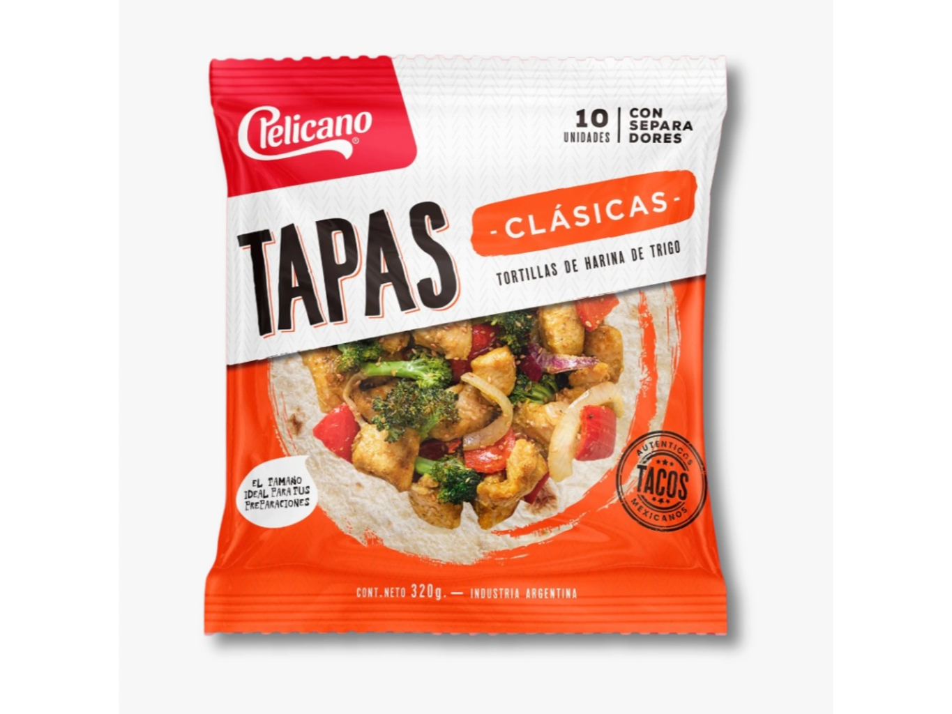 TAPAS PARA TACOS CLASICA X 10 UNIDADES X 320 GRAMOS