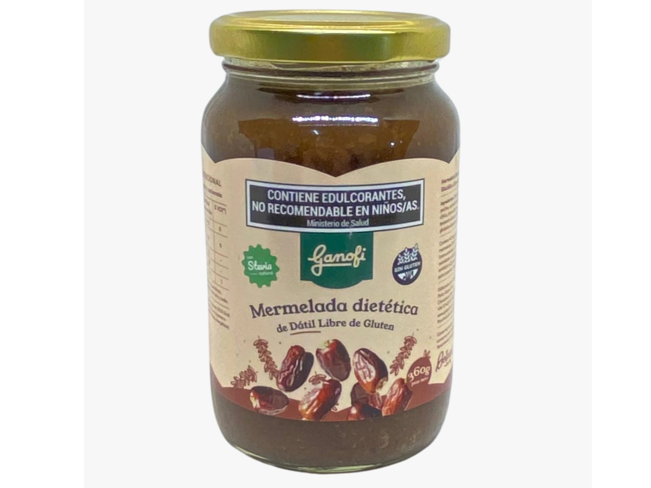 MERMELADA DE DATILES CON STEVIA X 400 GRS