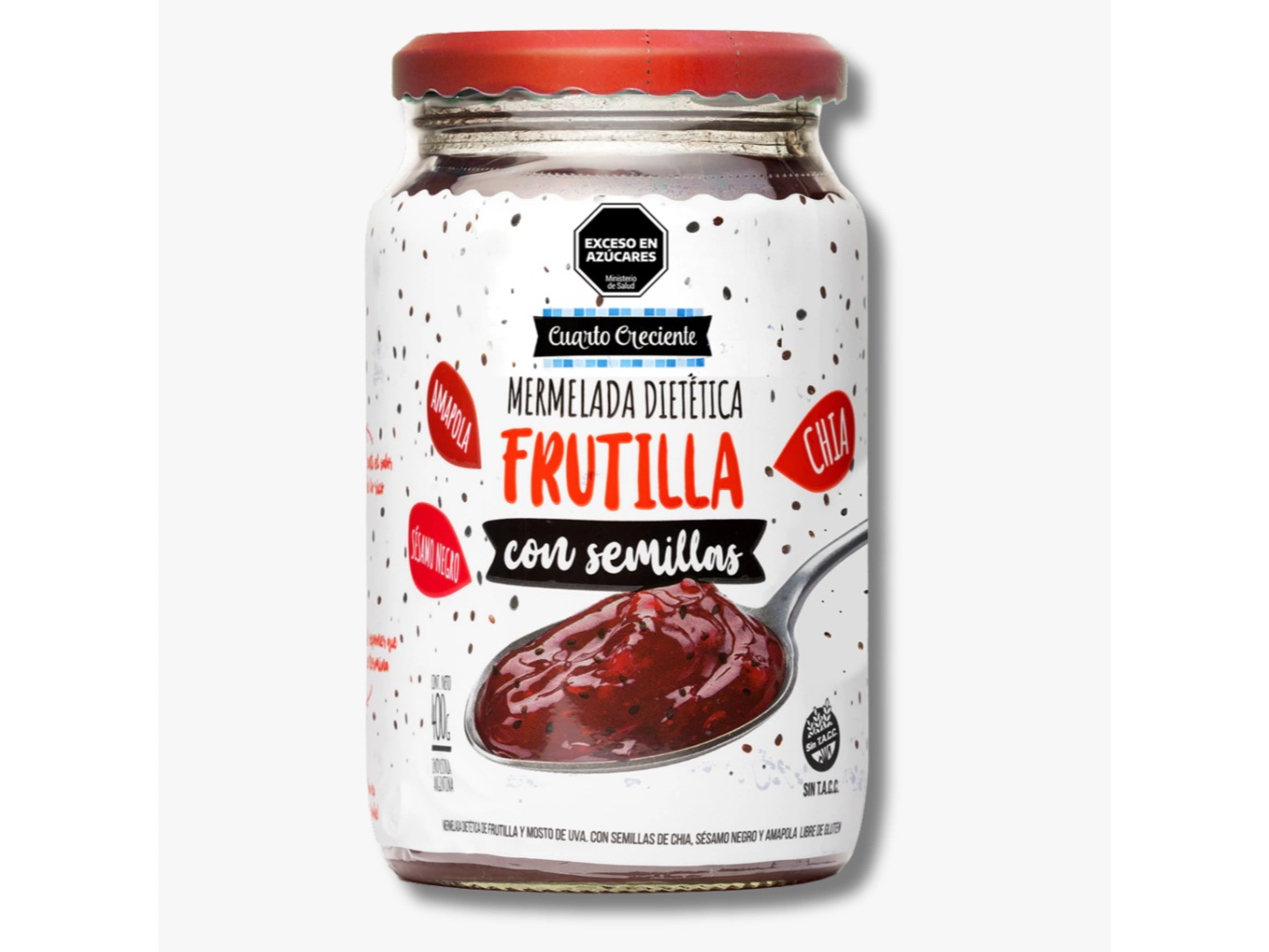 MERMELADA CON SEMILLAS DE FRUTILLA x 400 GRS