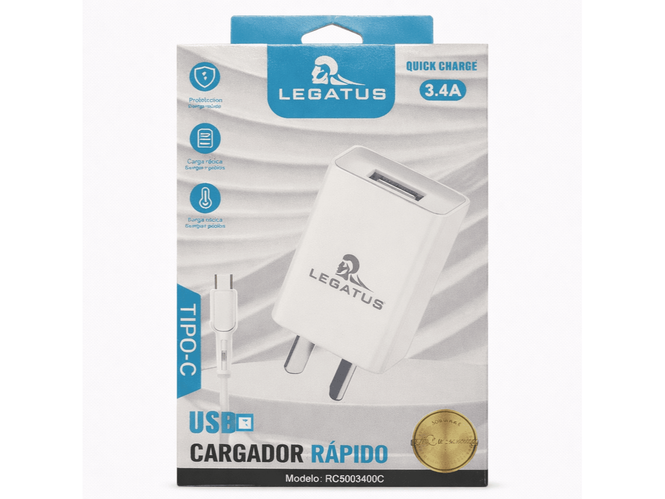 Cargador Legatus 3.4A Tipo C RC5003400C