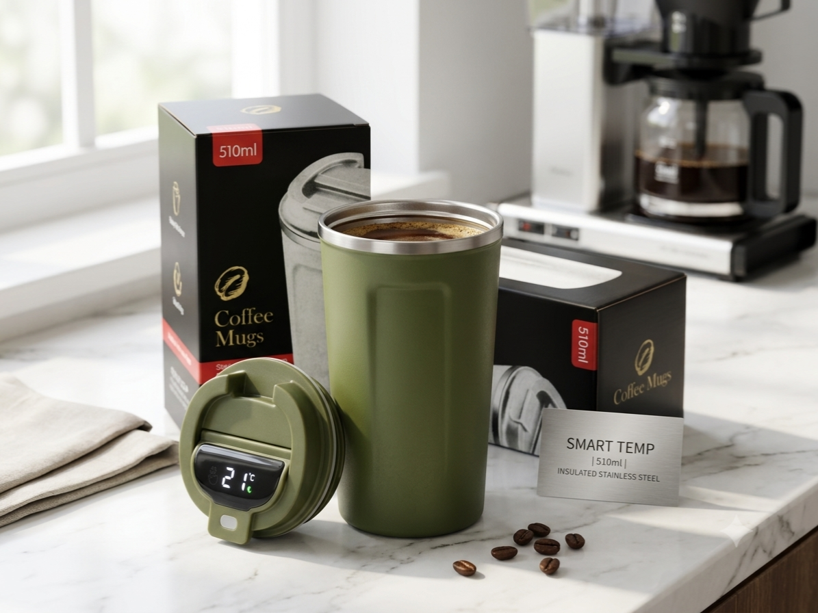 Vaso Térmico Inteligente 510ml Acero Inox Con Medidor Temp