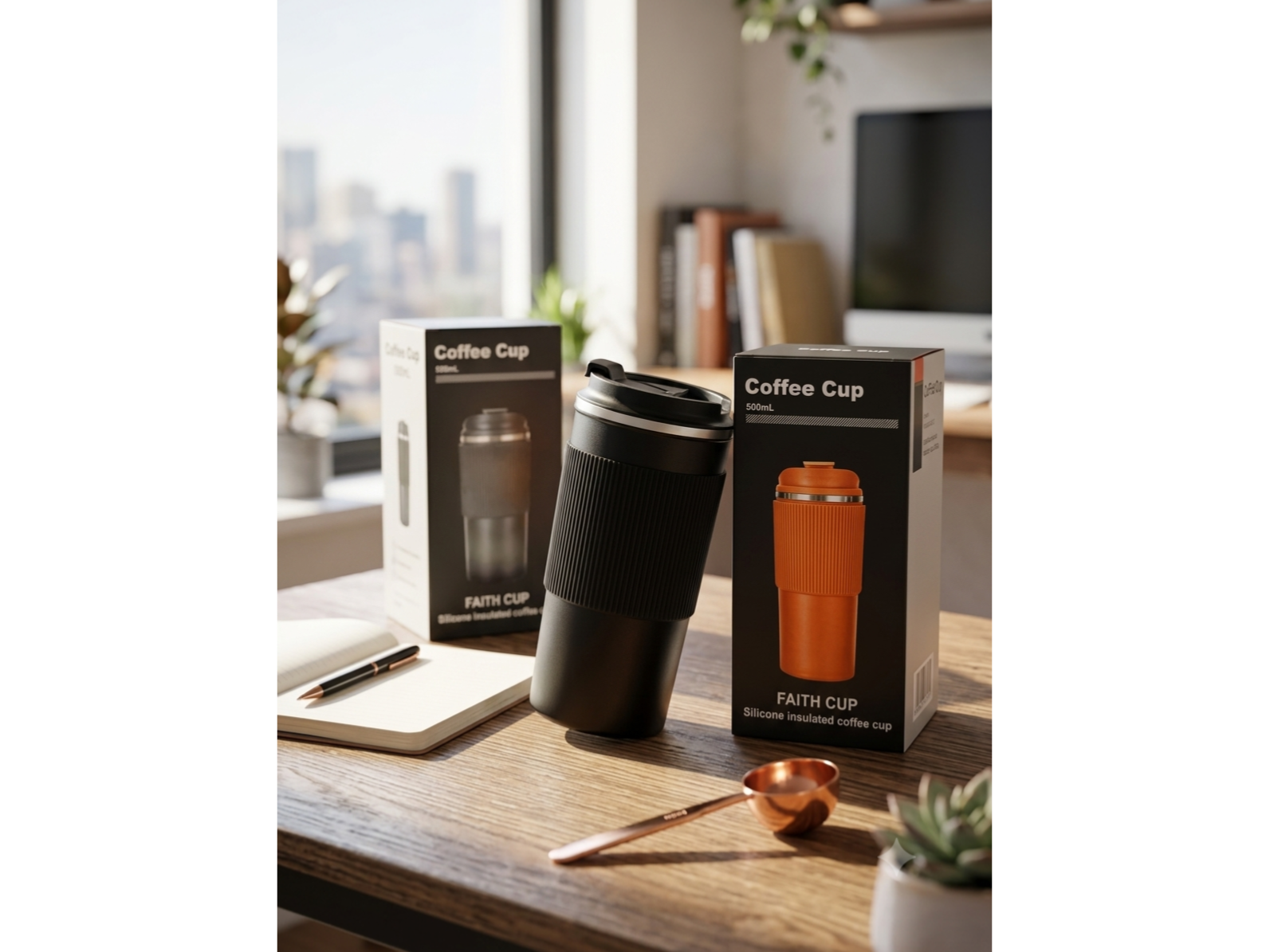 Vaso Térmico Minimalista 500ml – Con Agarre de Silicona Ergonómico