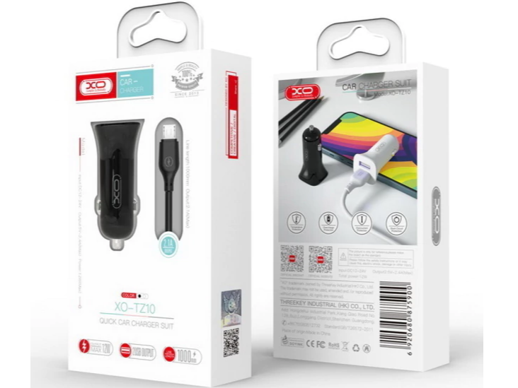 CARGADOR PARA AUTO DOBLE USB XO-TZ10
