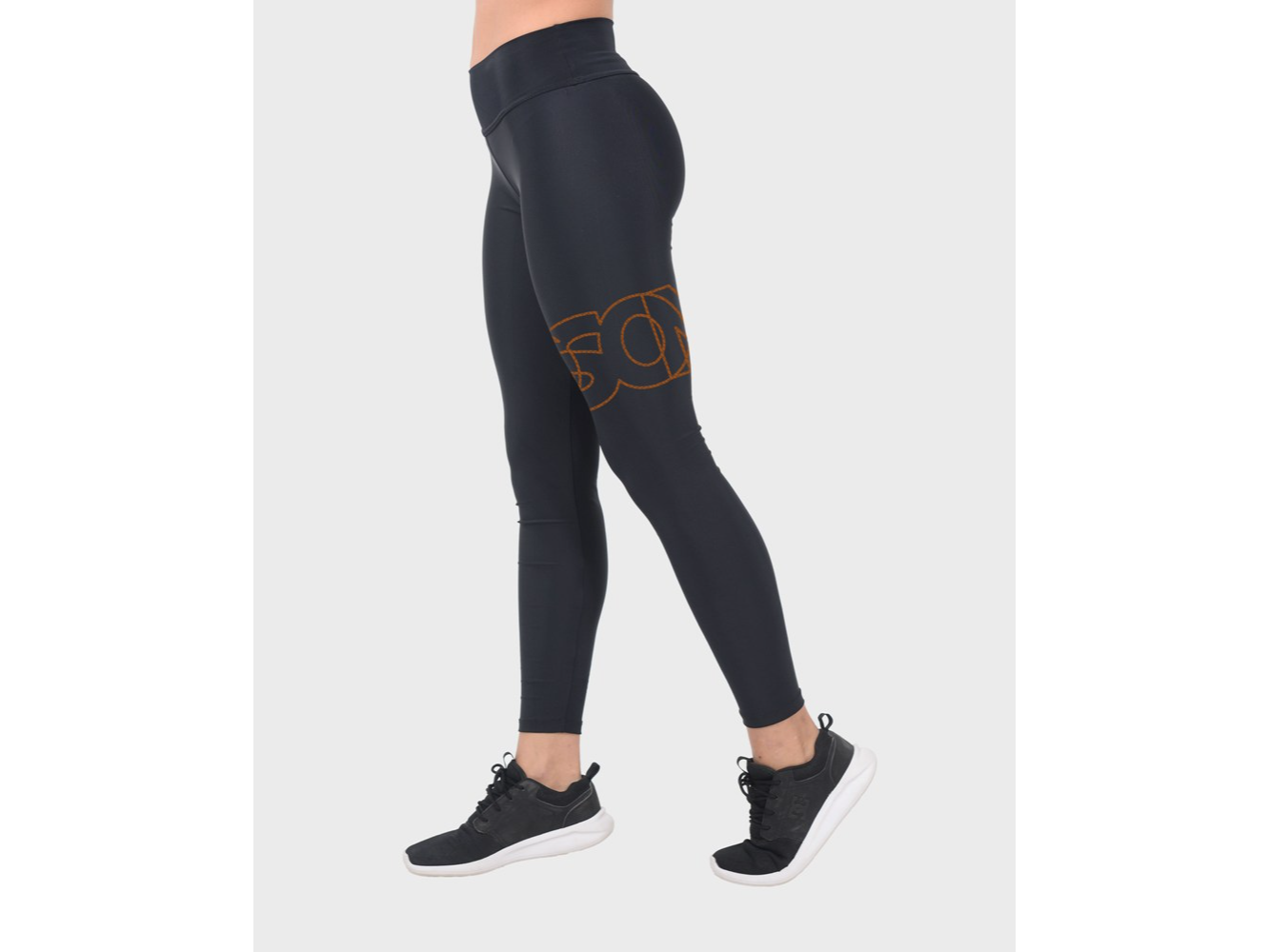 CALZA LYCRA FAJA NEGRA CON ESTAMPA