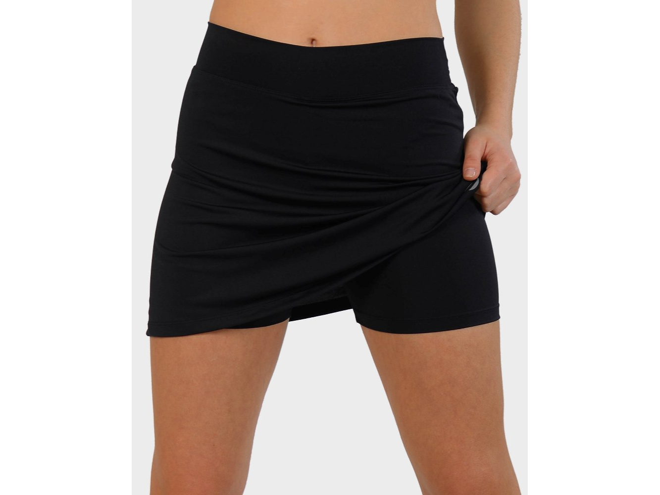 POLLERA POLIESTER LISO CON CALZA INCORPORADA