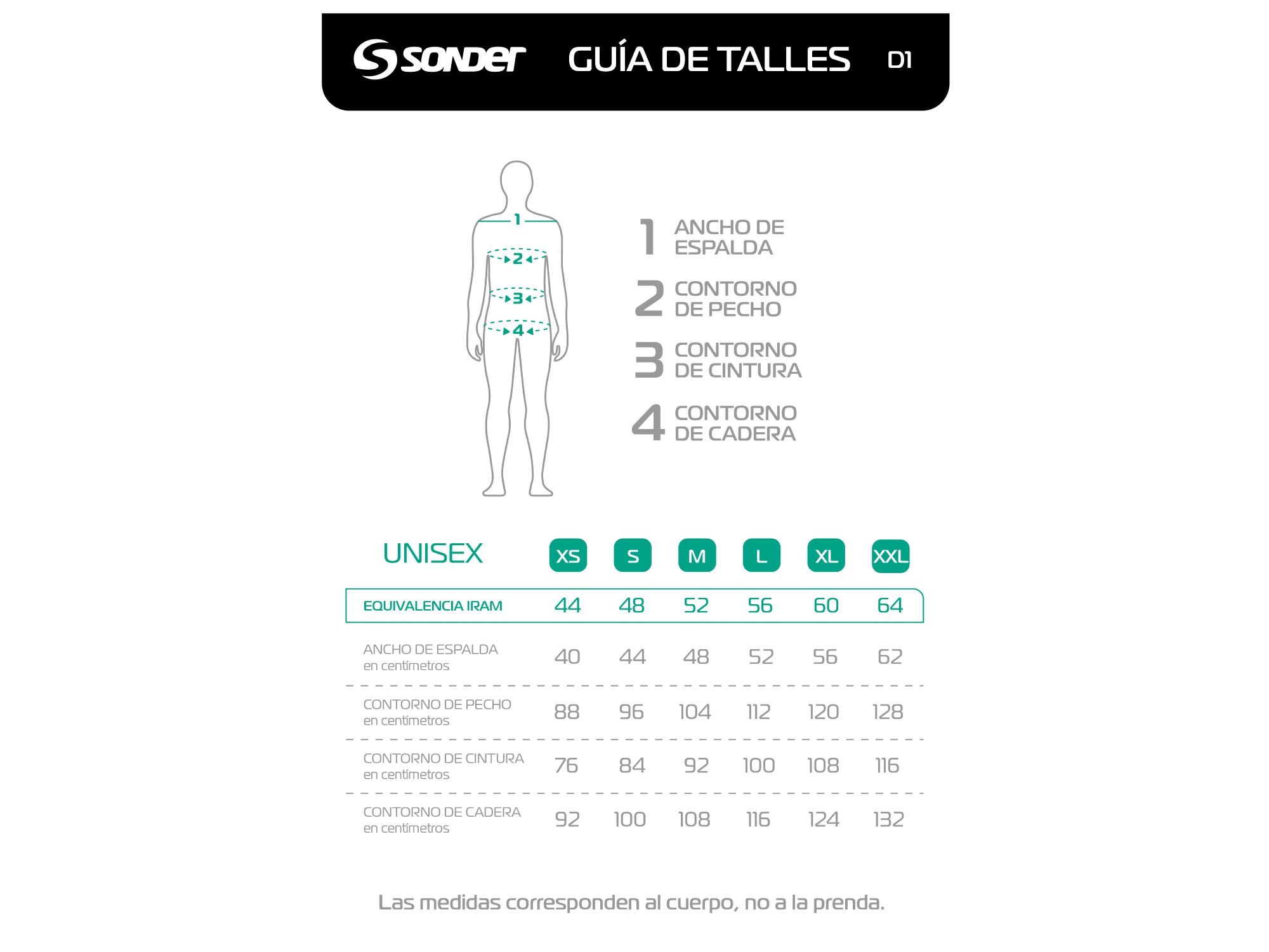 GUIA TALLES MUSCULOSA SUDADERA UNISEX