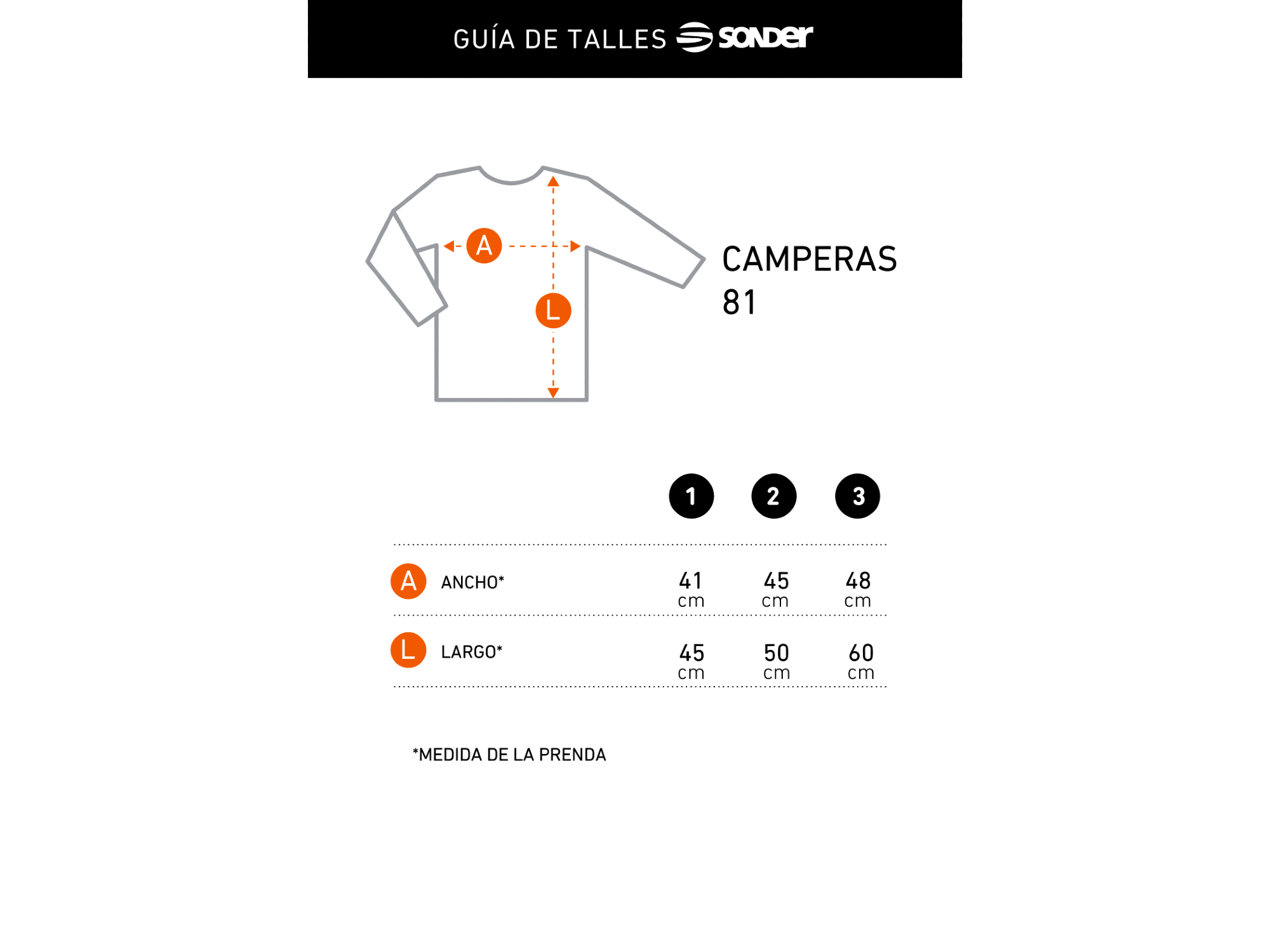 GUÌA TALLES CAMPERA