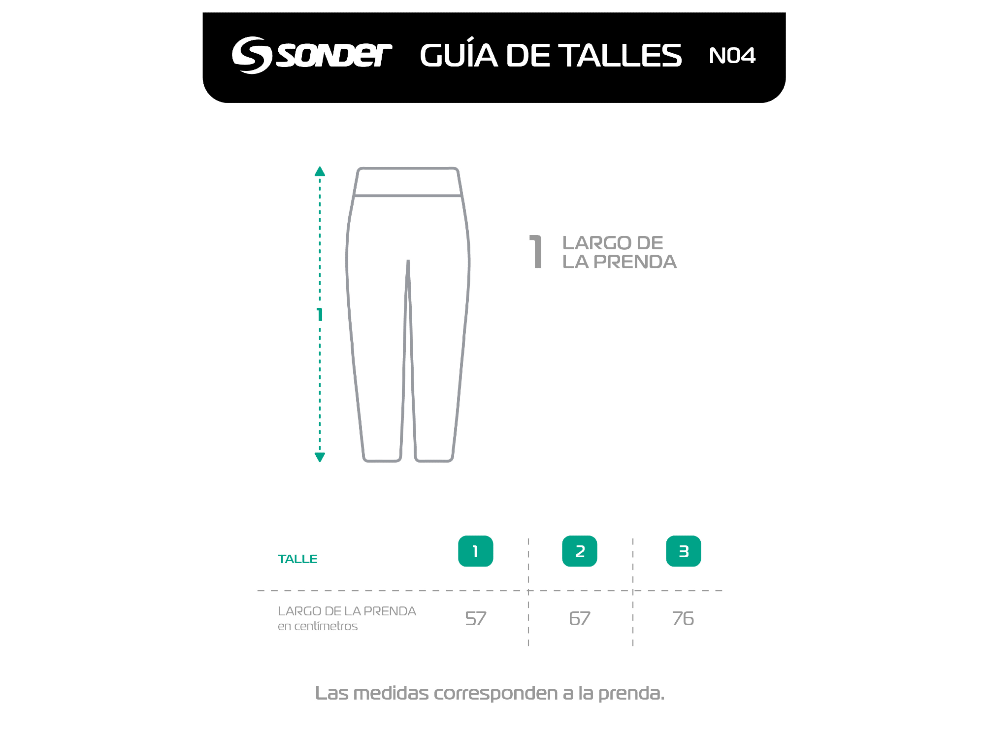 GUIA TALLES CALZA LARGA