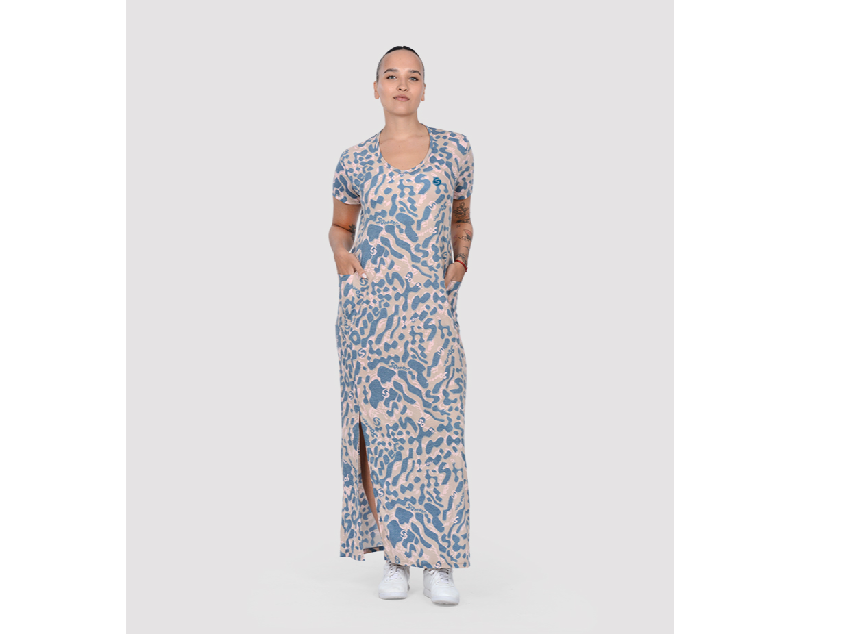 VESTIDO JERSEY ESTAMPADO CON BOLSILLO