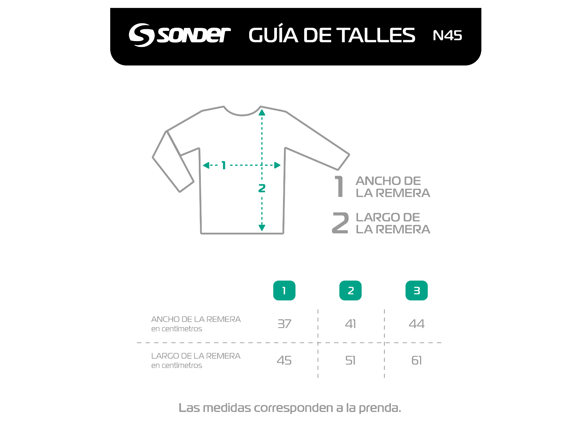 GUIA TALLES REMERA MANGA LARGA