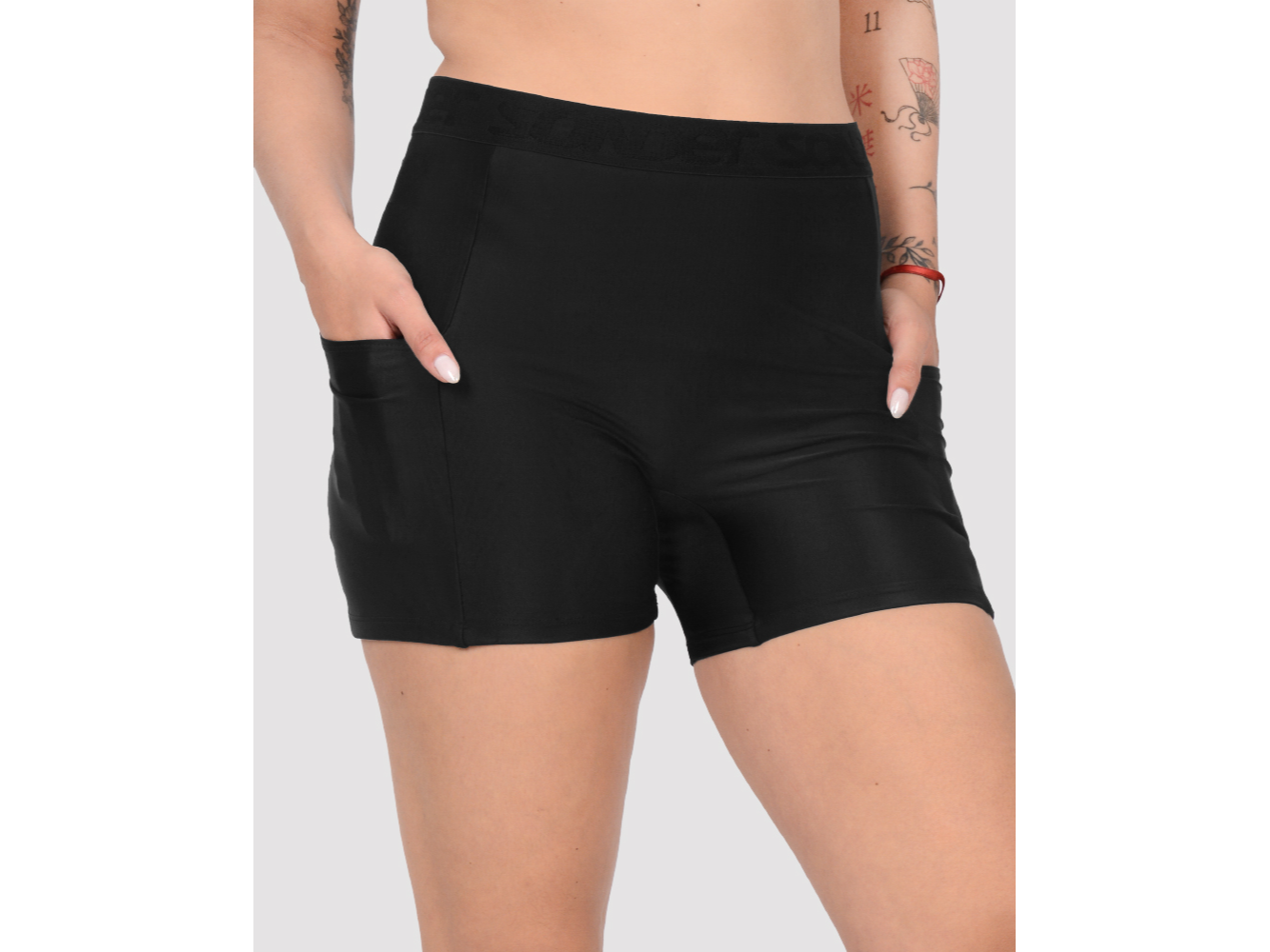 SHORT LYCRA SATINADA SIN TIRO Y BOLSILLO