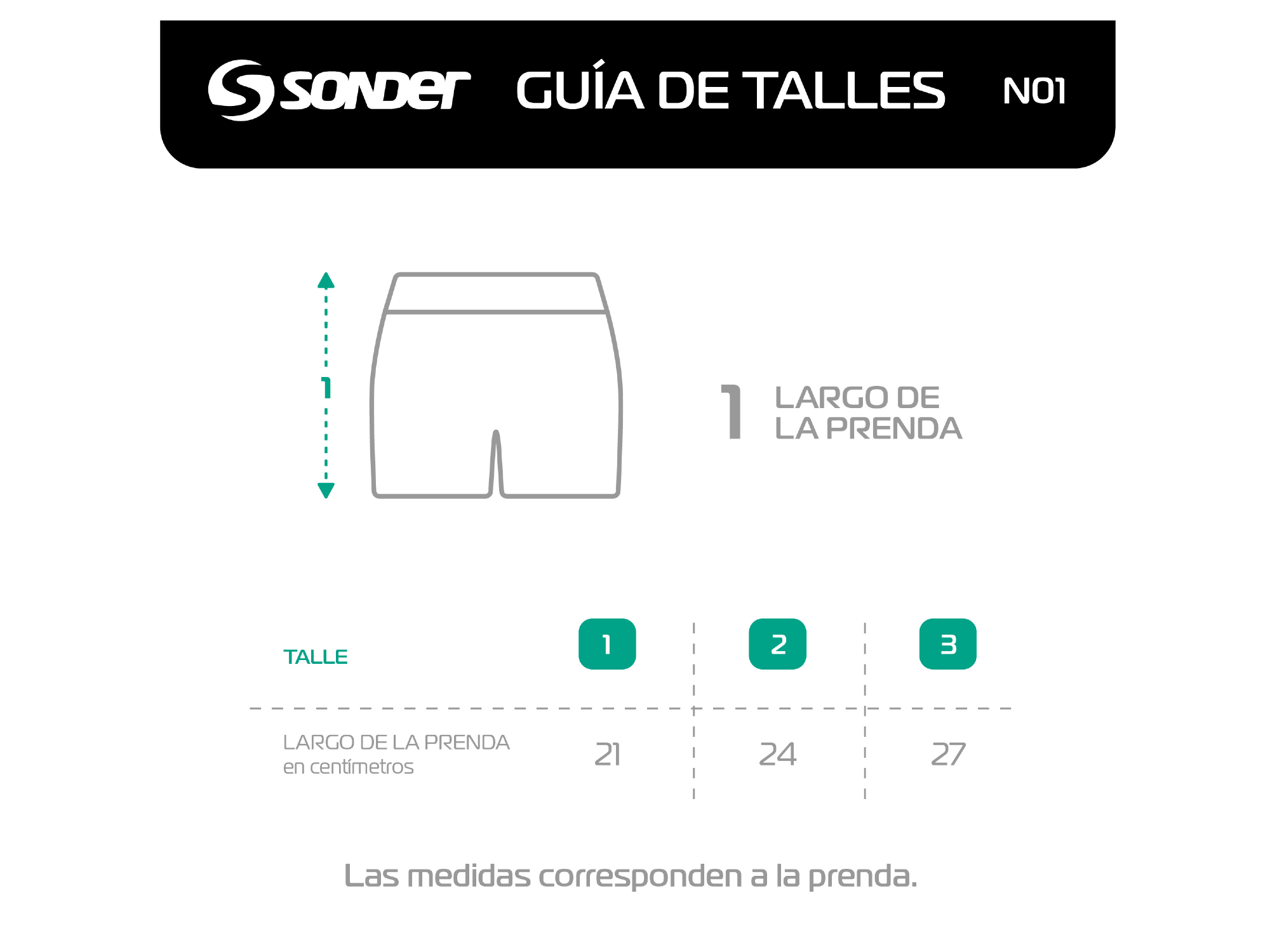 GUÌA TALLES CALZA CORTA