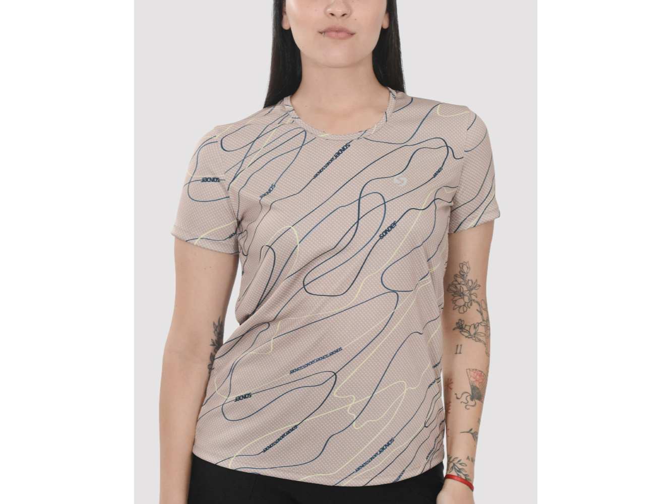 REMERA DAMA CLÁSICA POLIESTER ESTAMPADO