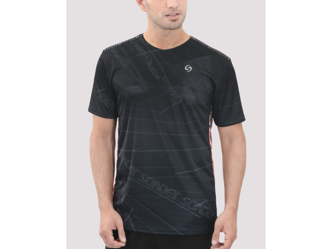 REMERA ENTALLADA POLIESTER ESTAMPADO