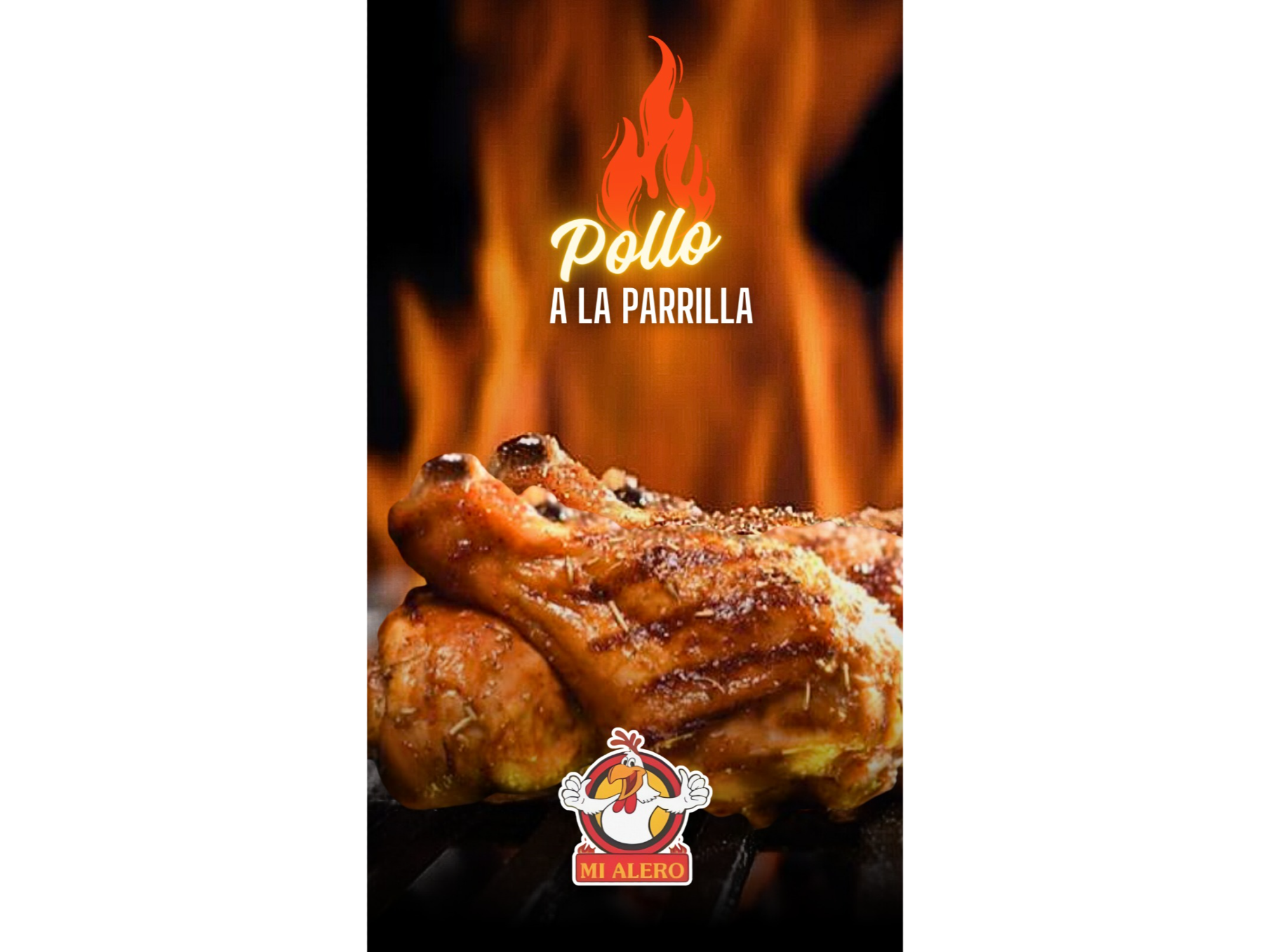 Pollo entero con guarnición