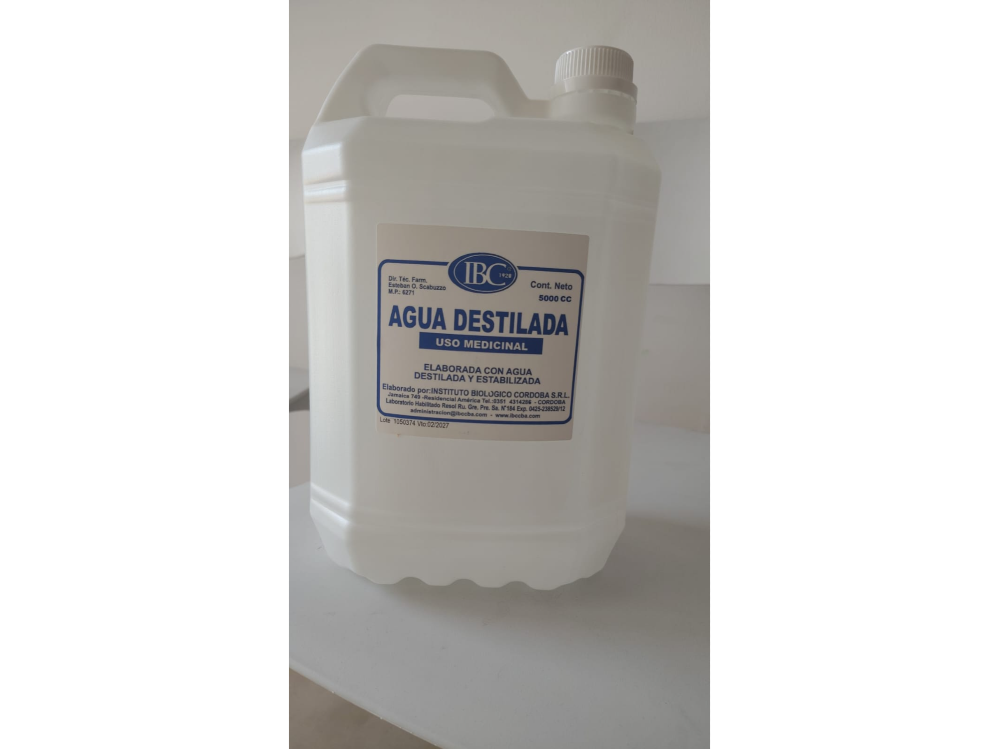 Agua destilada x 5 litros