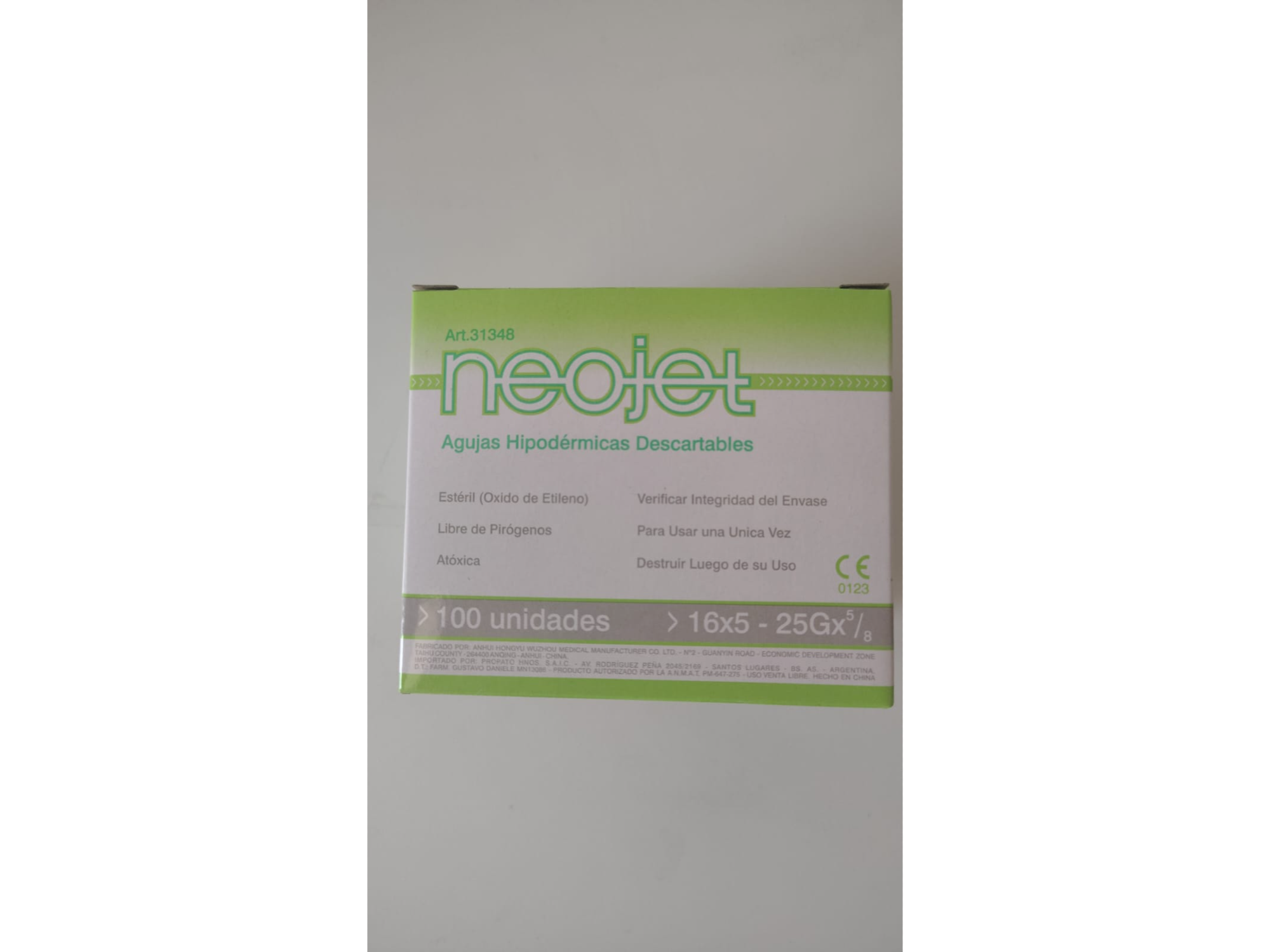 Aguja 25g x 5/ 8 x 100unidades