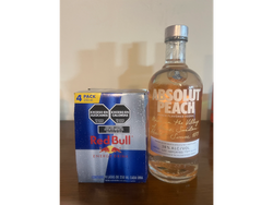 ABSOLUT ( Wild Berri/Citron/Mandrin/Mango)+ 4 RED BULL 250ml