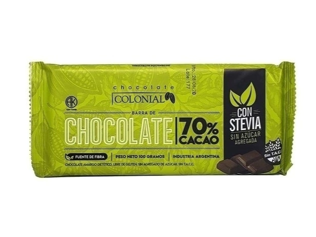 CHOCOLATE AMARGO DIETETICO 70% CACAO