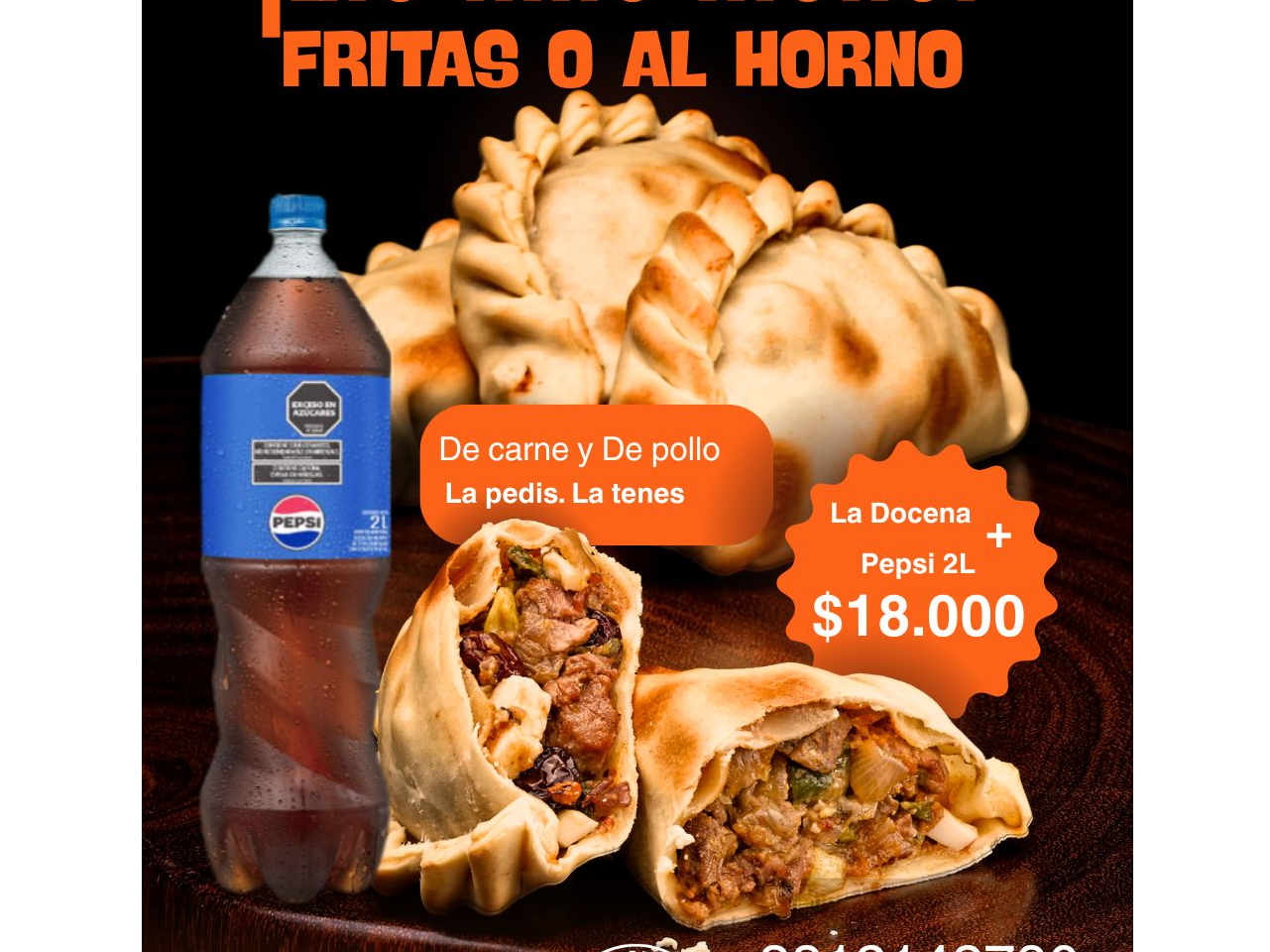 12 Empanadas + Pepsi 2L