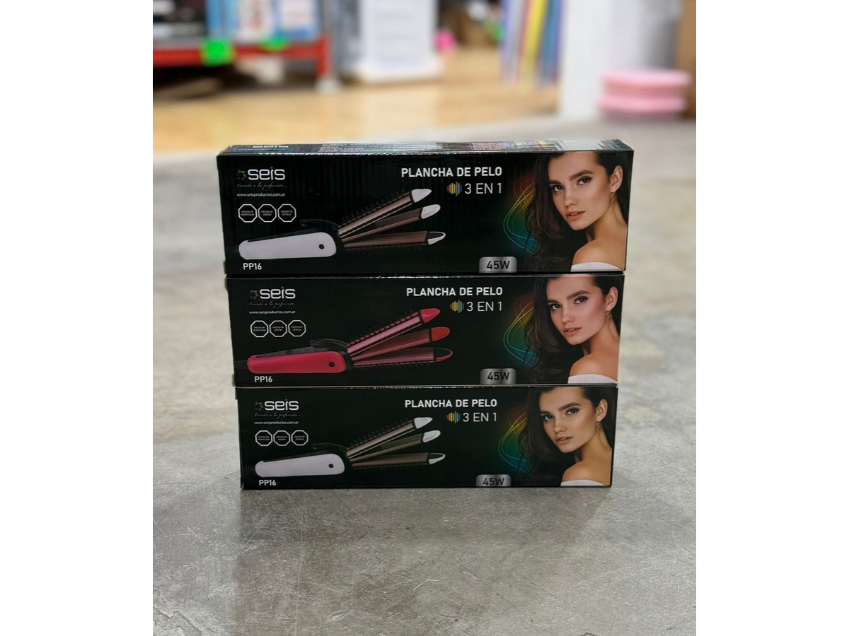 PLANCHA DE PELO 3 EN 1 PP16 SEIS