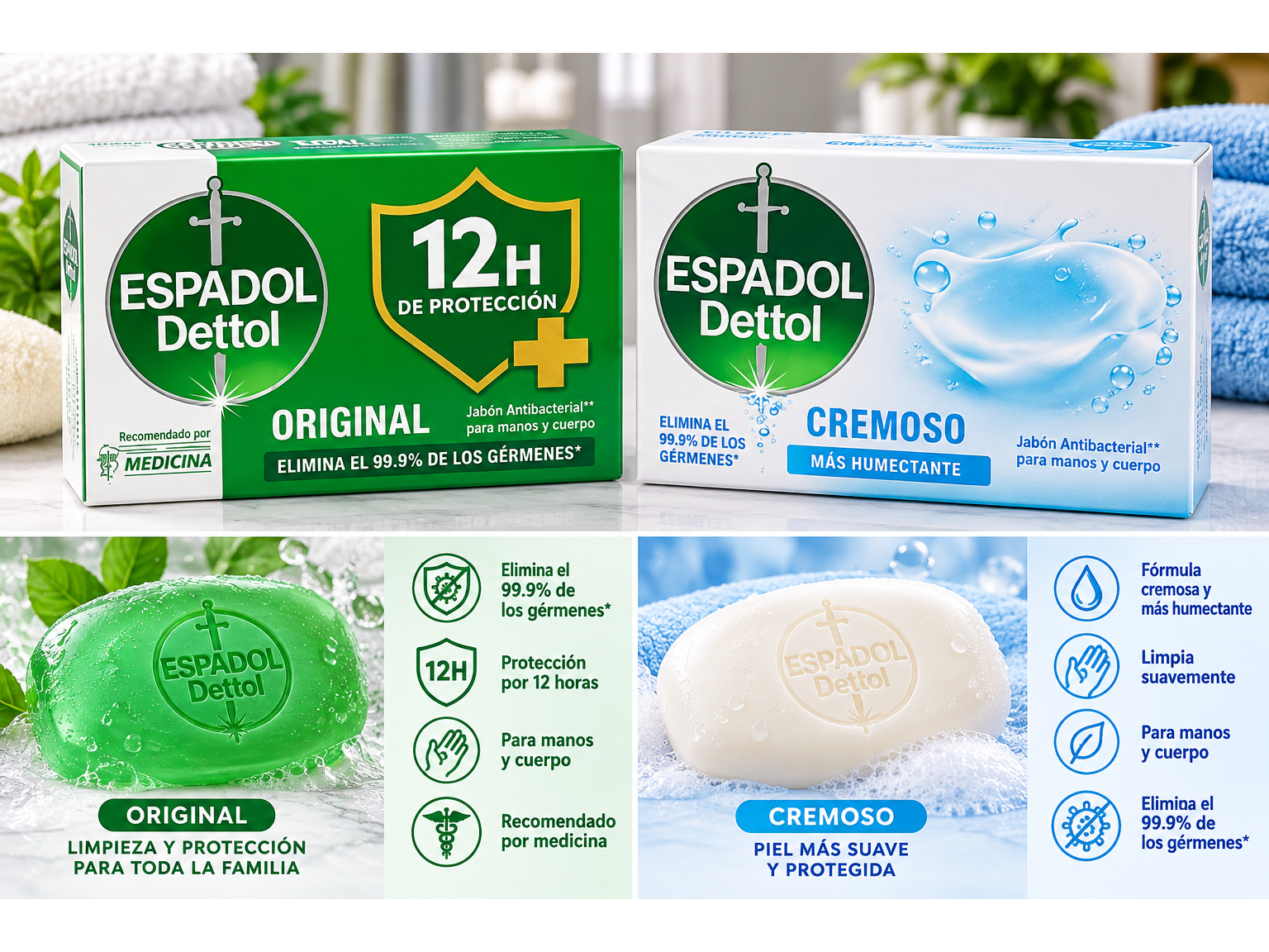Jabón Espadol Dettol x 80 gr