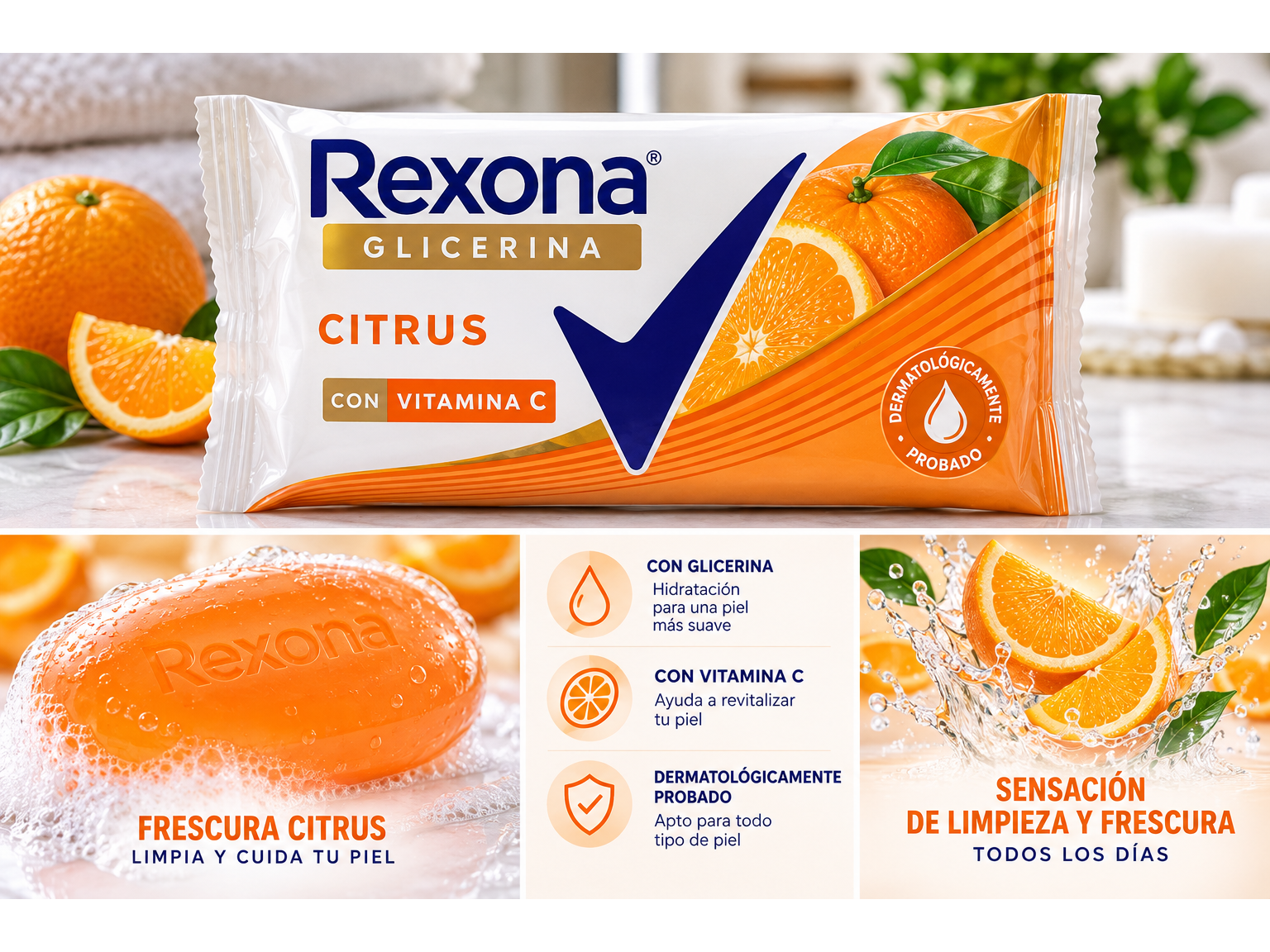 Jabón Rexona Glicerina Citrus  x 90 gr