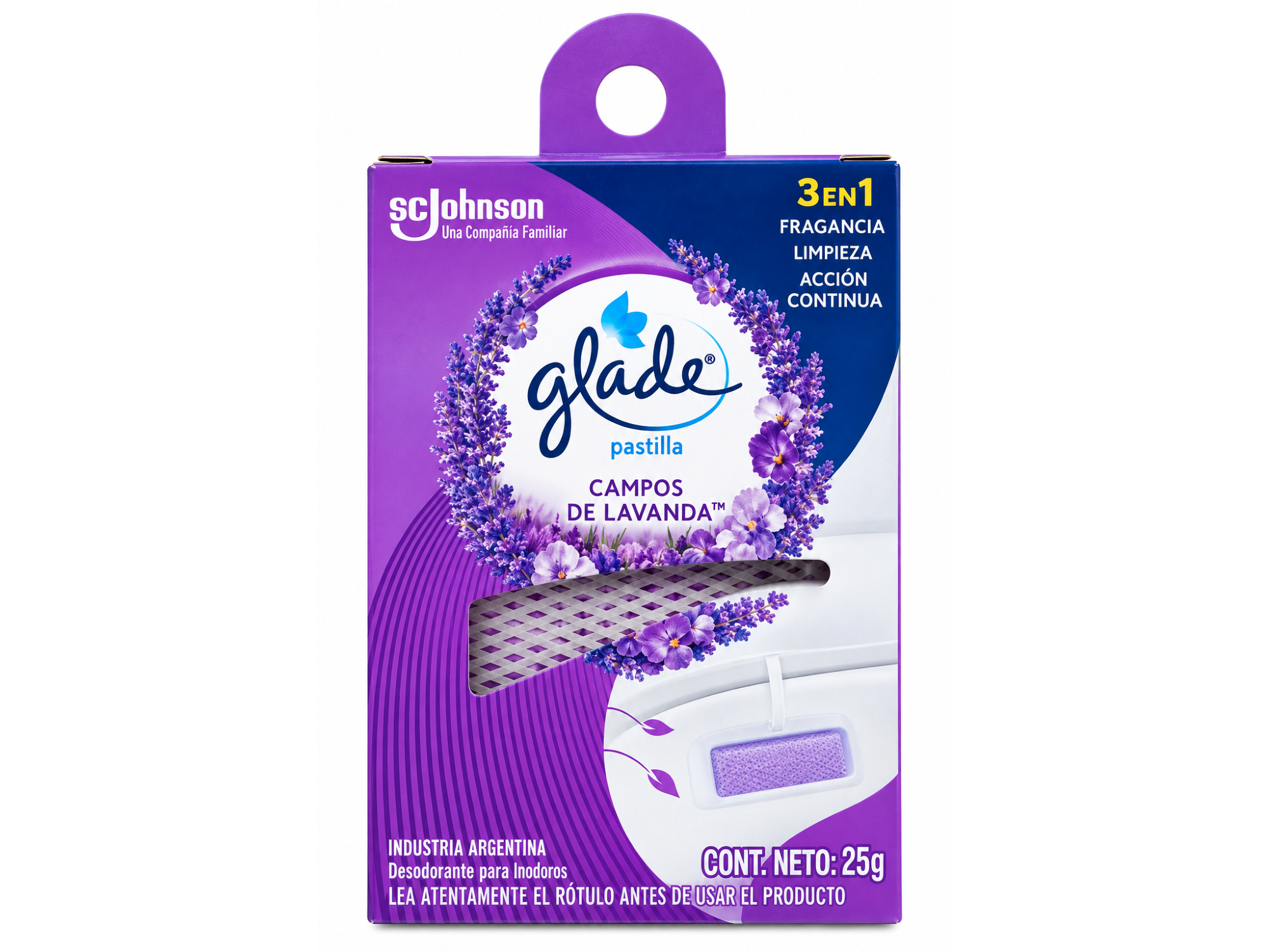 Pastilla con Red Inodoros Glade x 25 gr Lavanda
