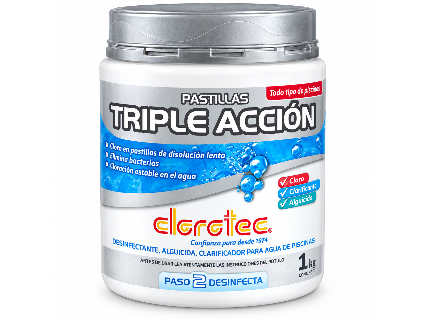 Pastillas Multiacción 200 gr Clorotec x 1 kg