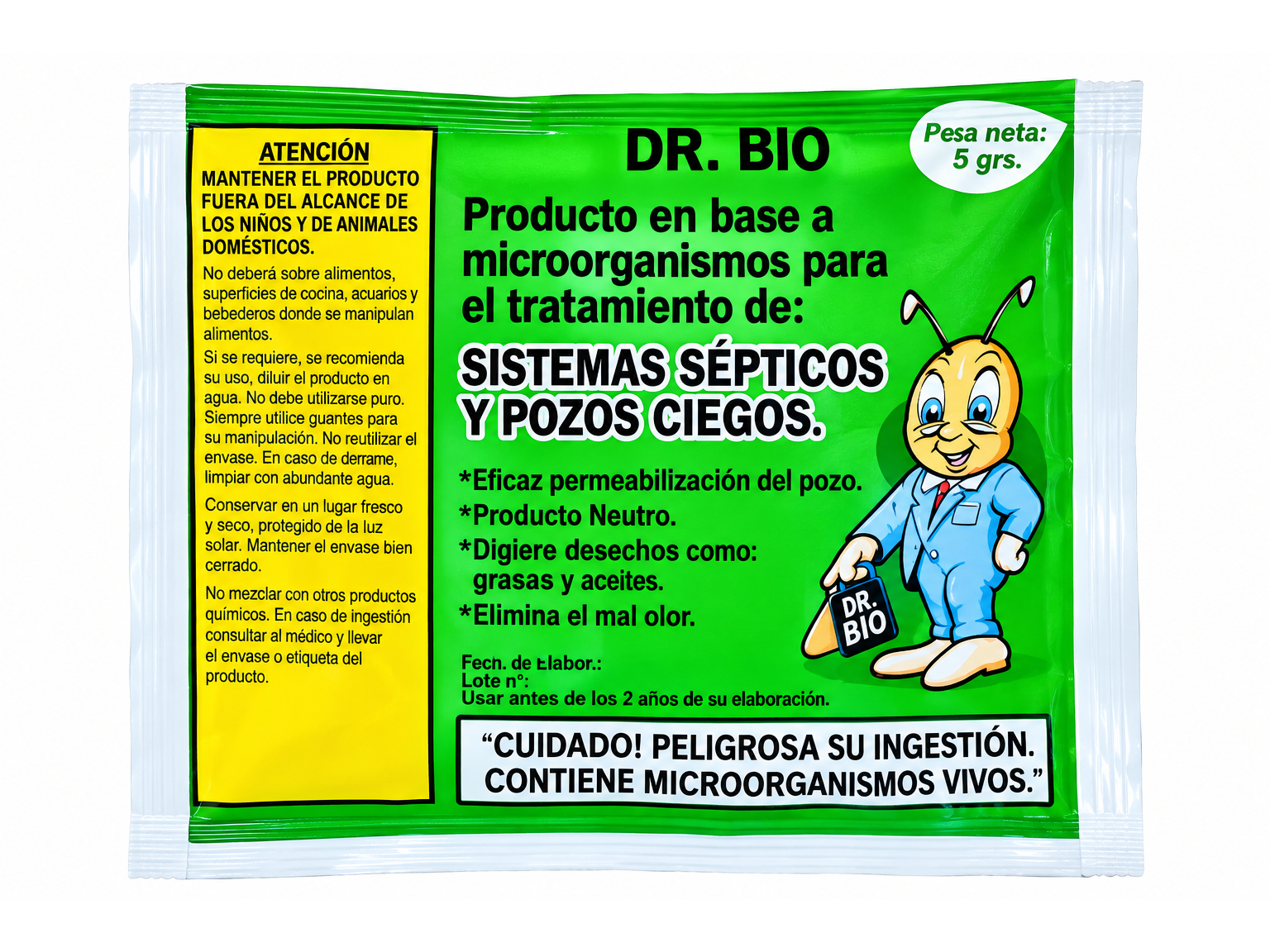 Destapacañerias/ Biodigestor Dr Bio Sobre x 80 gr