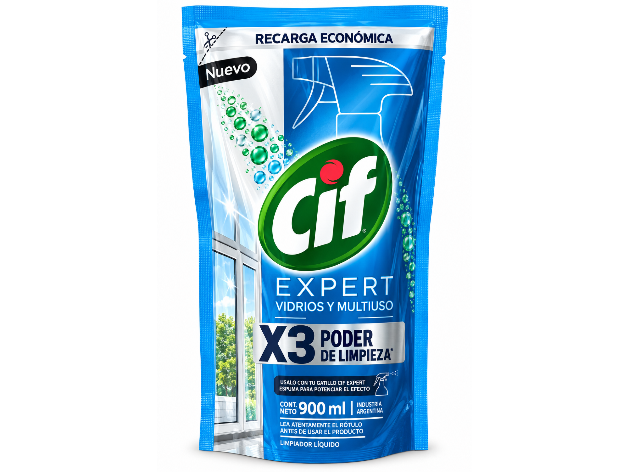Limpia Vidrios Multiuso Cif x 900 ml Repuesto