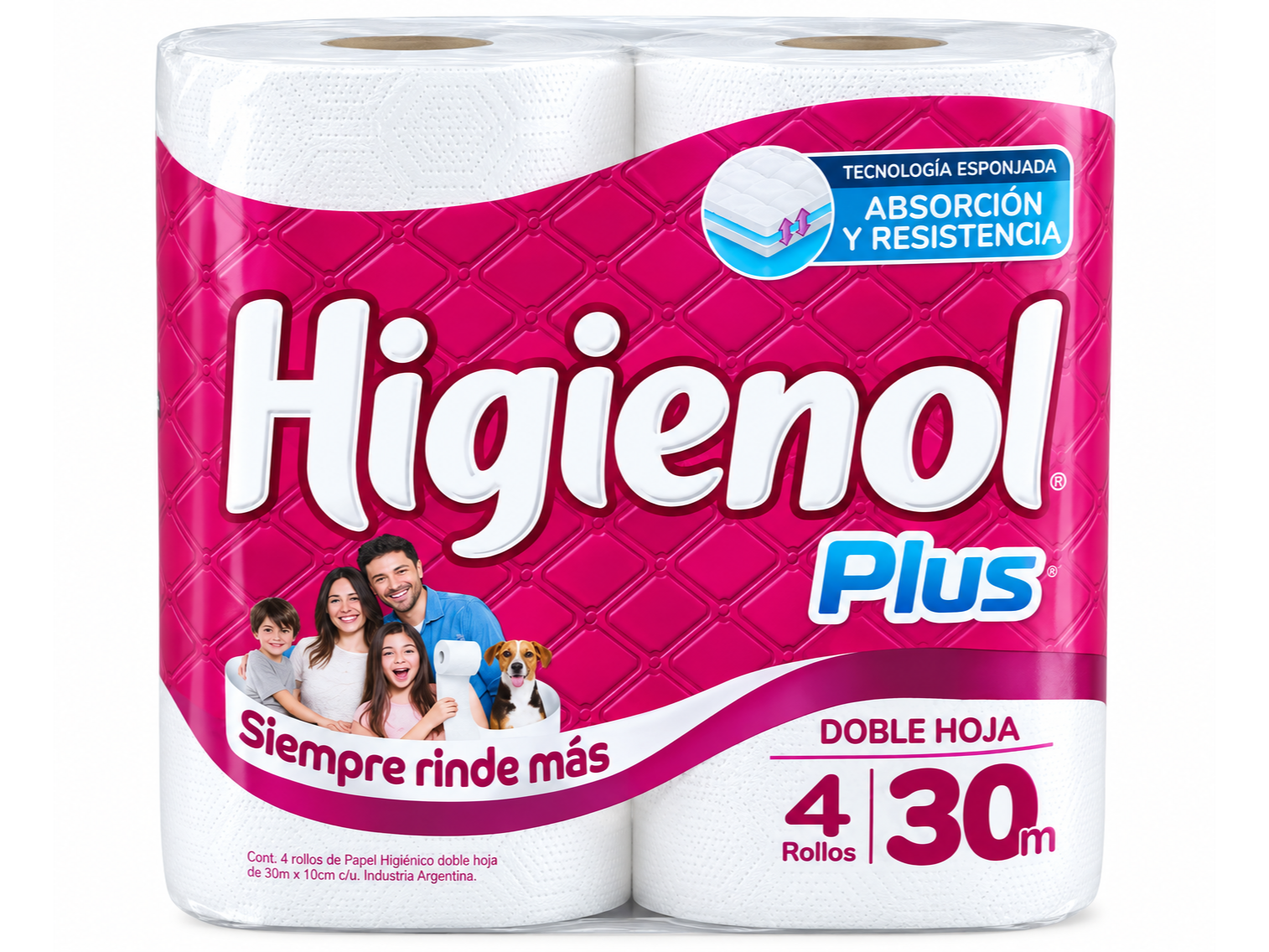 Papel Higiénico Higienol  Doble Hoja 4 x 30 mt