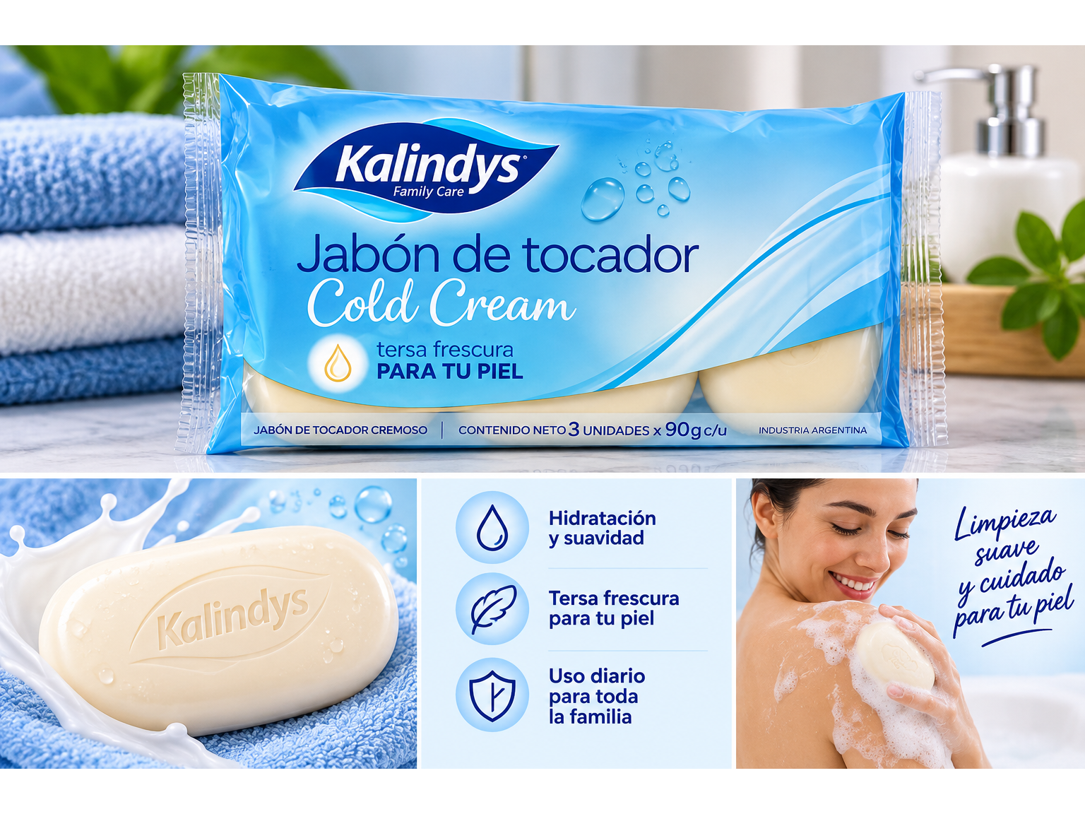 Jabón kalindys 3 x 90 gr