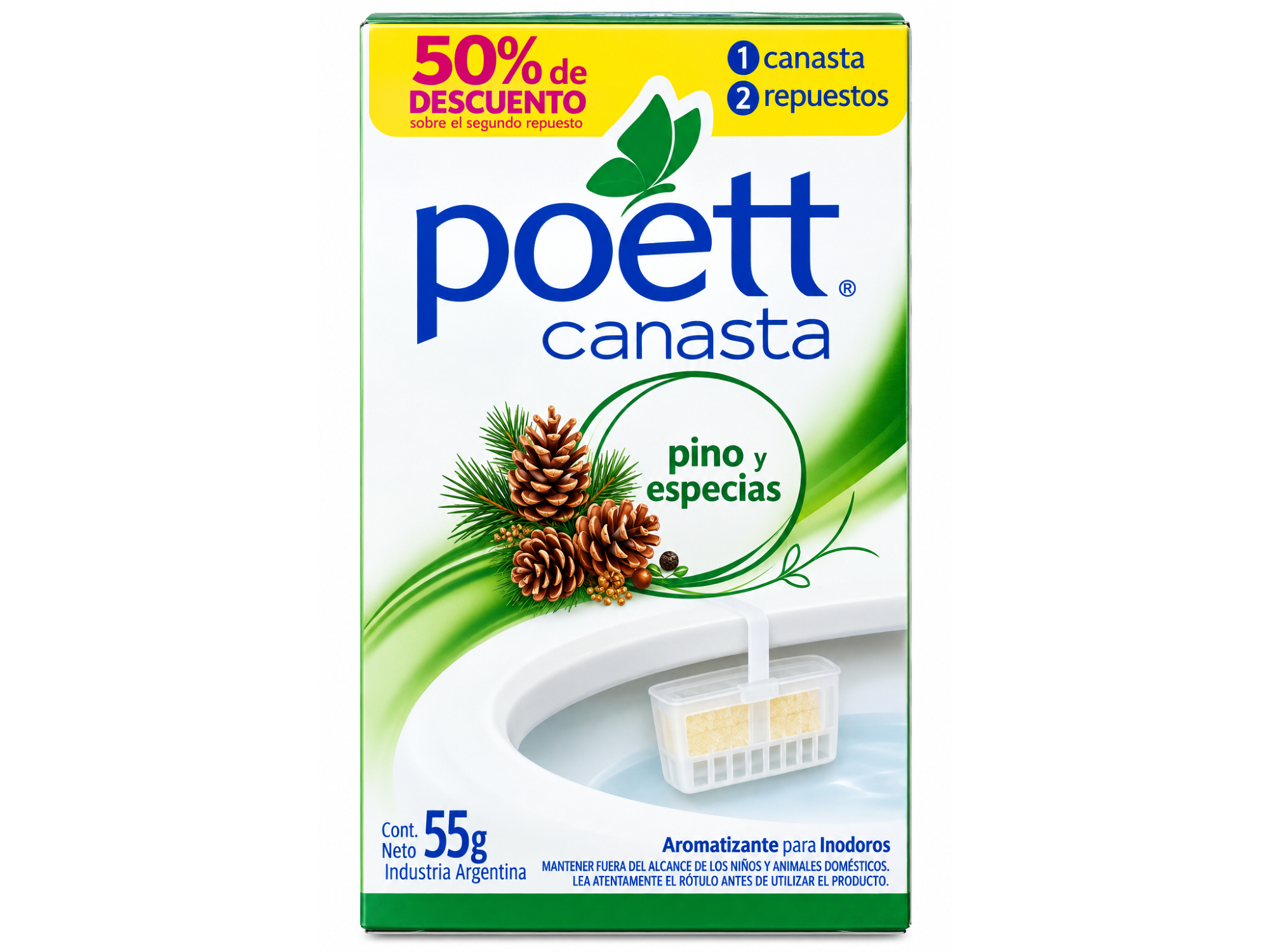 Canasta Pastilla Inodoro Poett x 55 gr