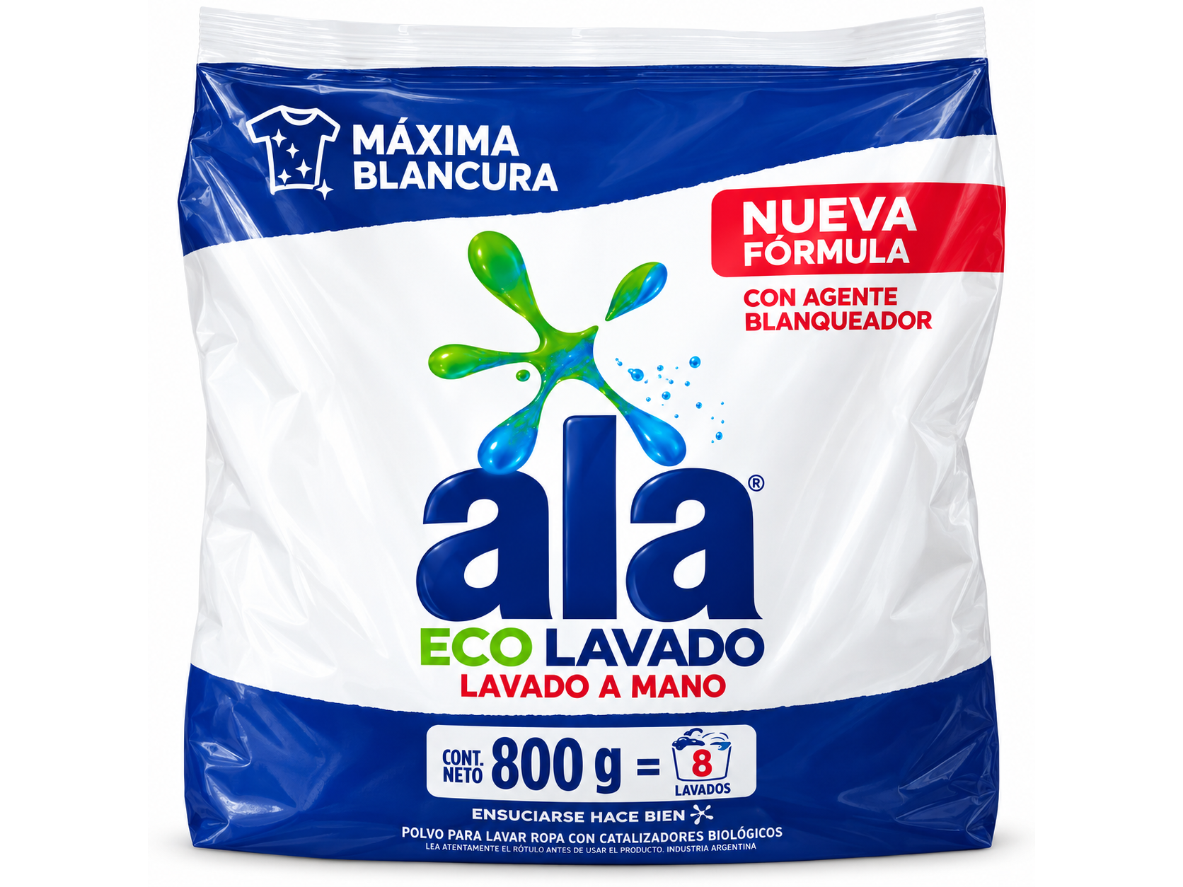 Jabón en Polvo Ala x 800 gr Lavado a Mano