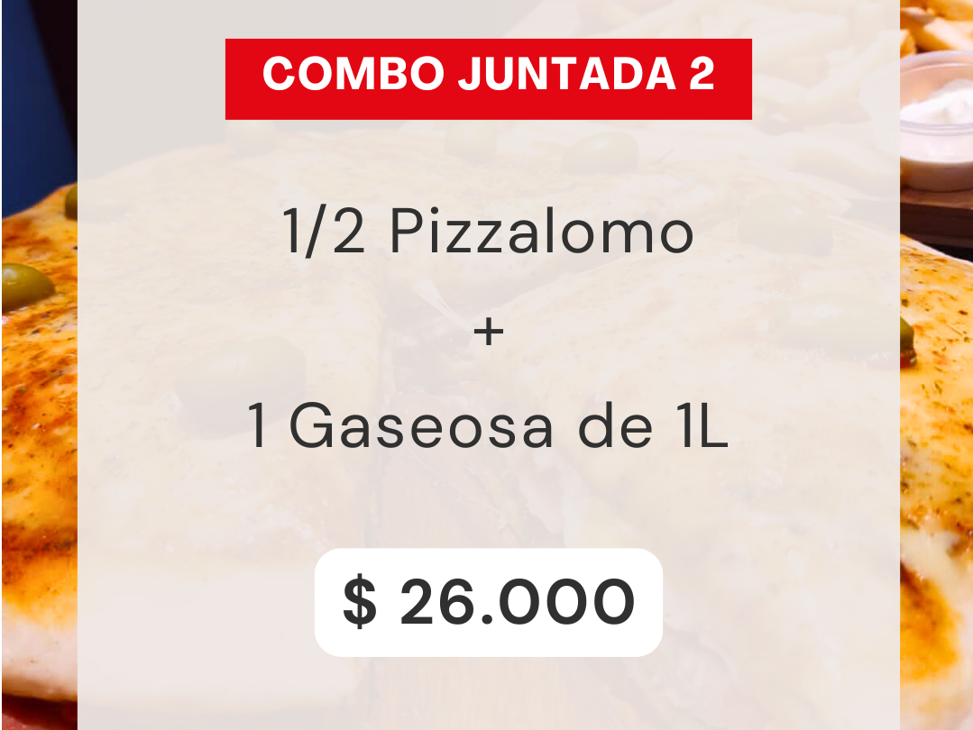 1/2 Pizzalomo + Gaseosa 1L