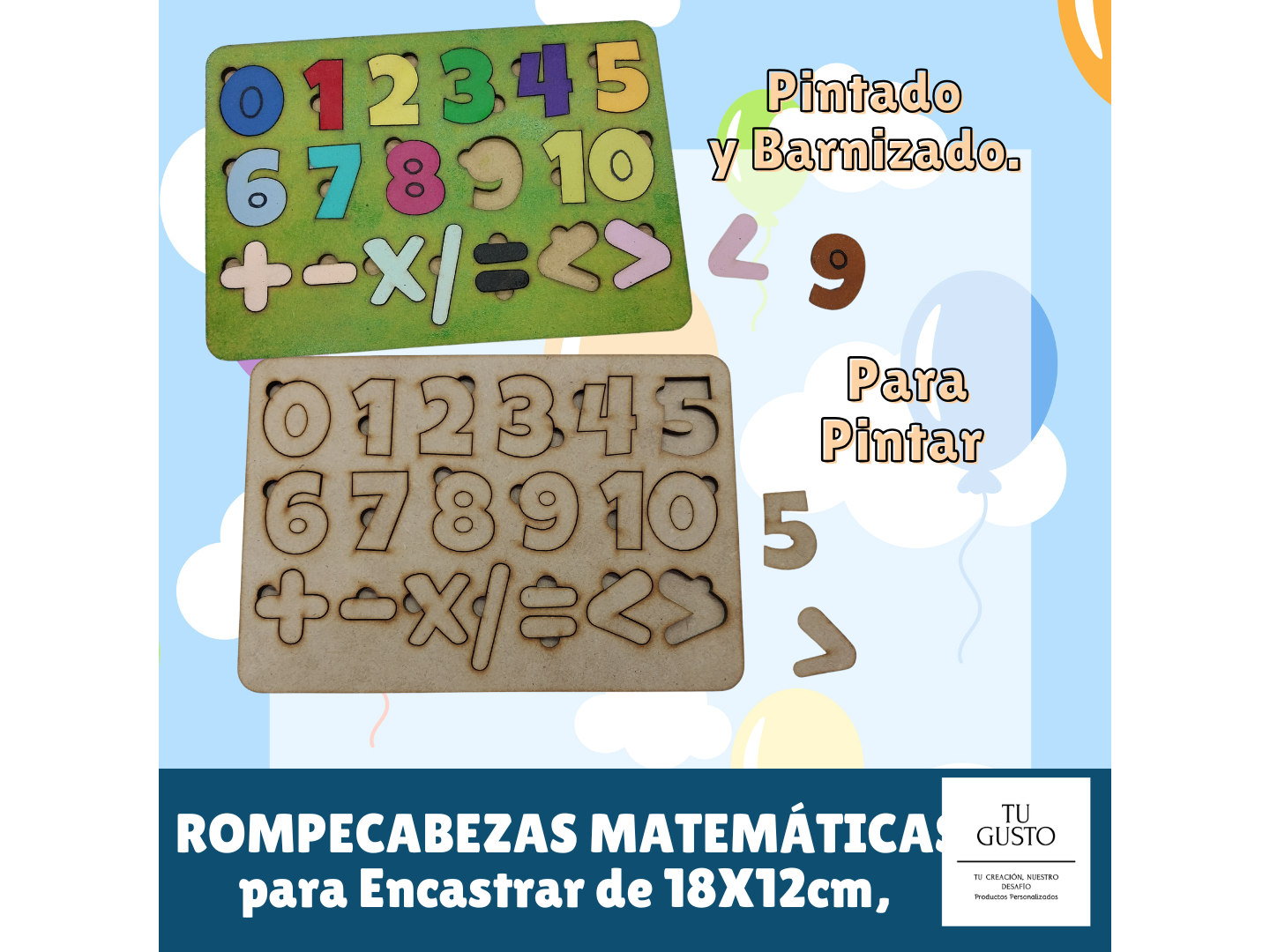 ROMPECABEZAS NÚMEROS y SIGNOS - SIN PINTAR