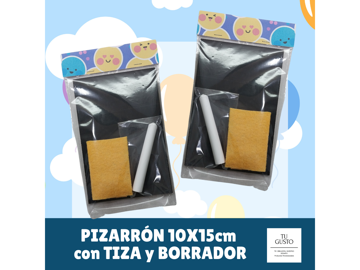 PIZARRÓN 10X15cm con TIZA y BORRADOR