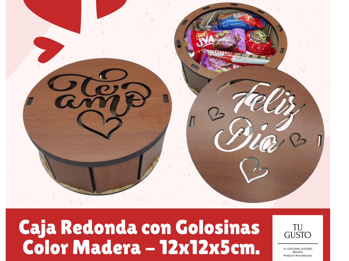 CAJA REDONDA con GOLOSINAS 12X12cm