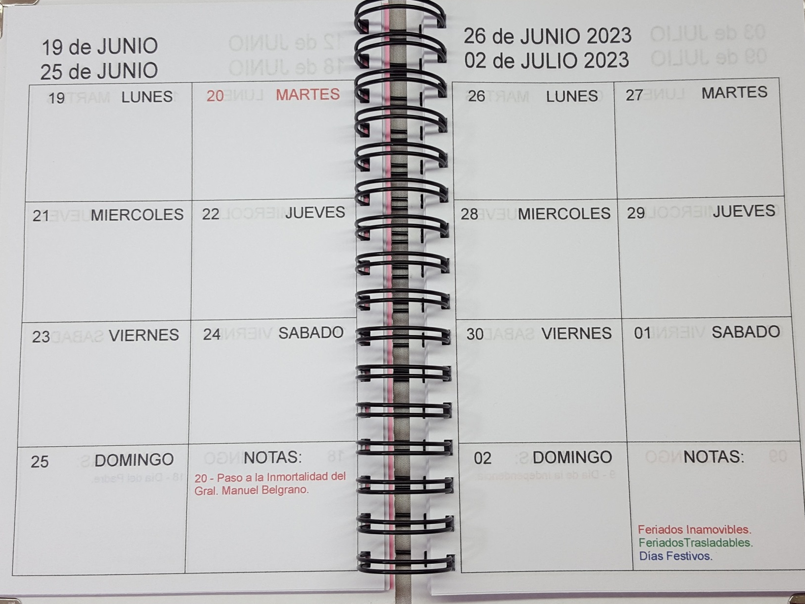 REPUESTOS para AGENDA o CUADERNO A5