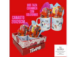 CANASTO CON TAZAS Y GOLOSINAS