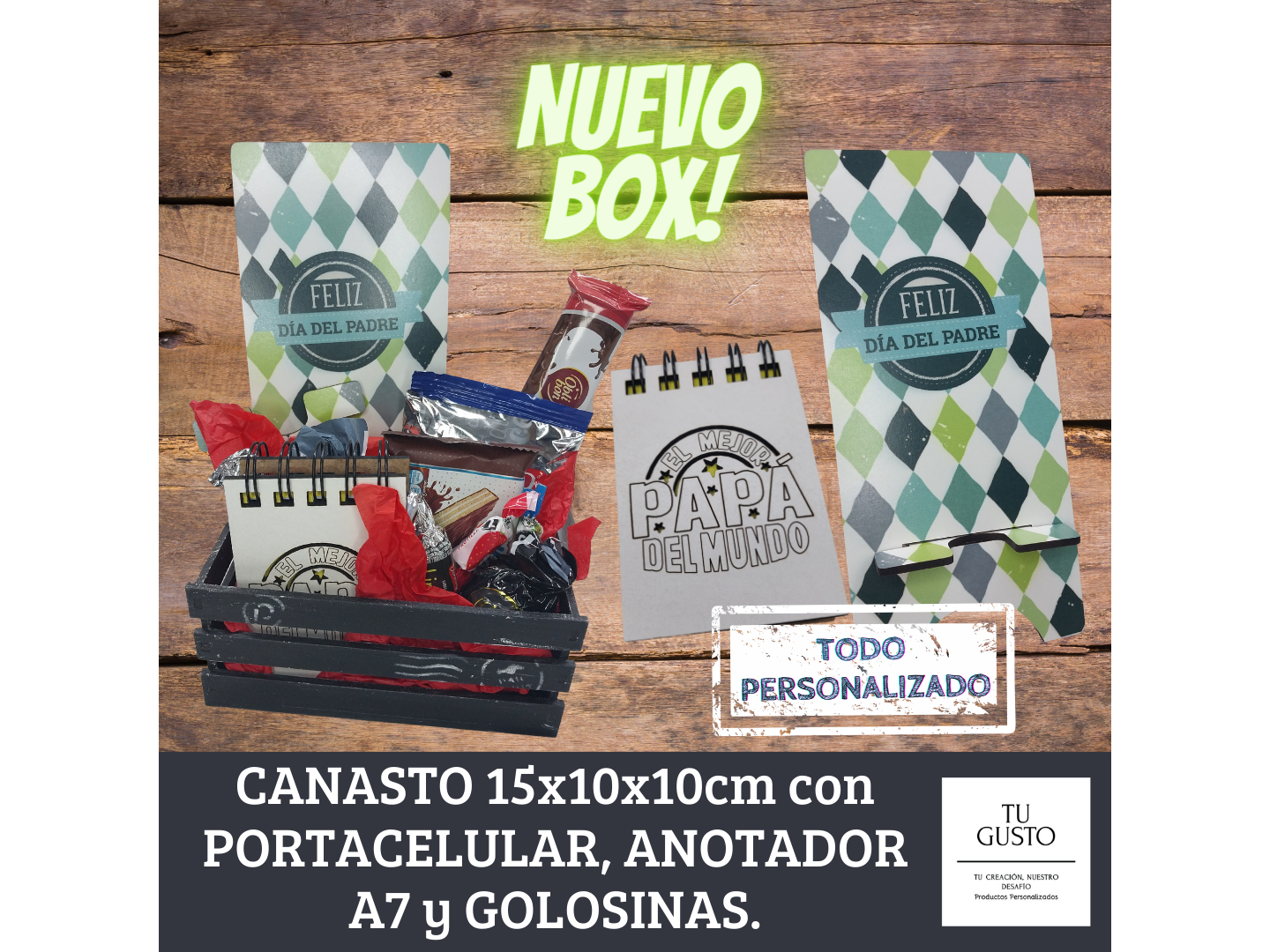 Canasto 10x15 + Portacelular + Anotador