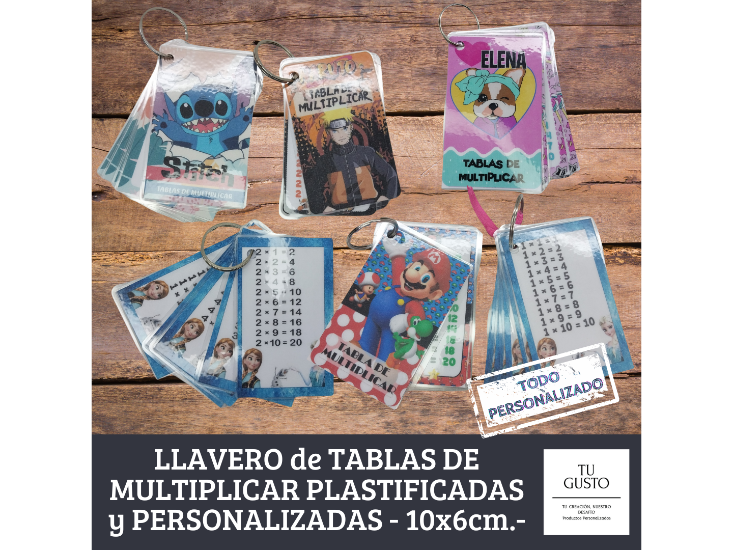 LLAVERO con TABLAS de MULTIPLICAR