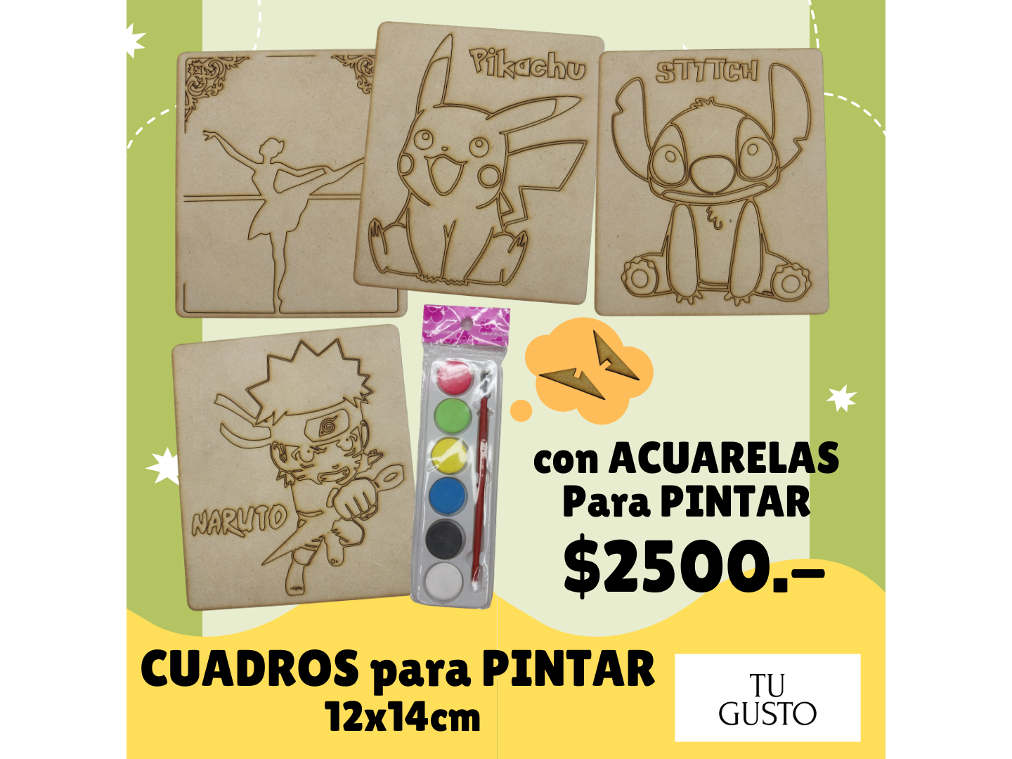 CUADROS para PINTAR -12x14cm